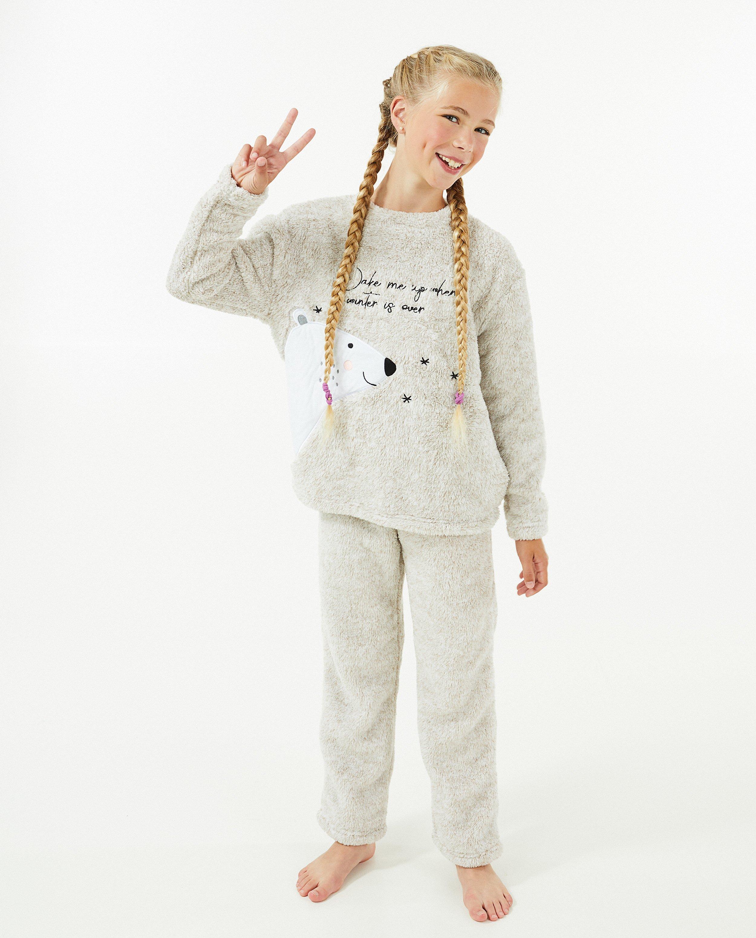 Nachtkleding - Fluffy pyjama met ijsbeerprint