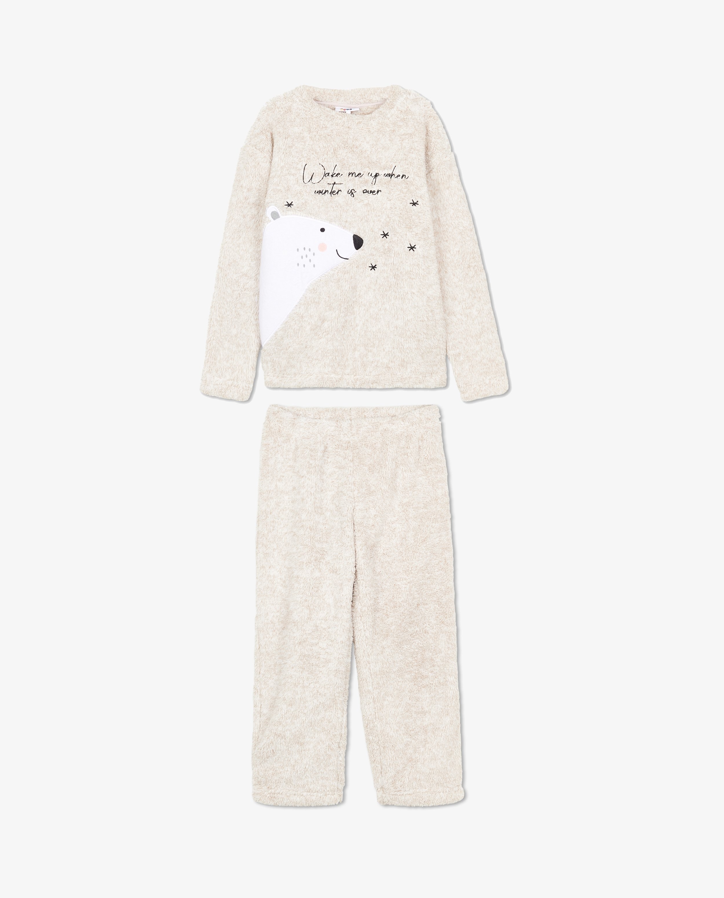 Pyjamas - Pyjama duveteux avec un imprimé à ours polaires