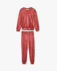 Nachtkleding - Donkerroze pyjama van fleece