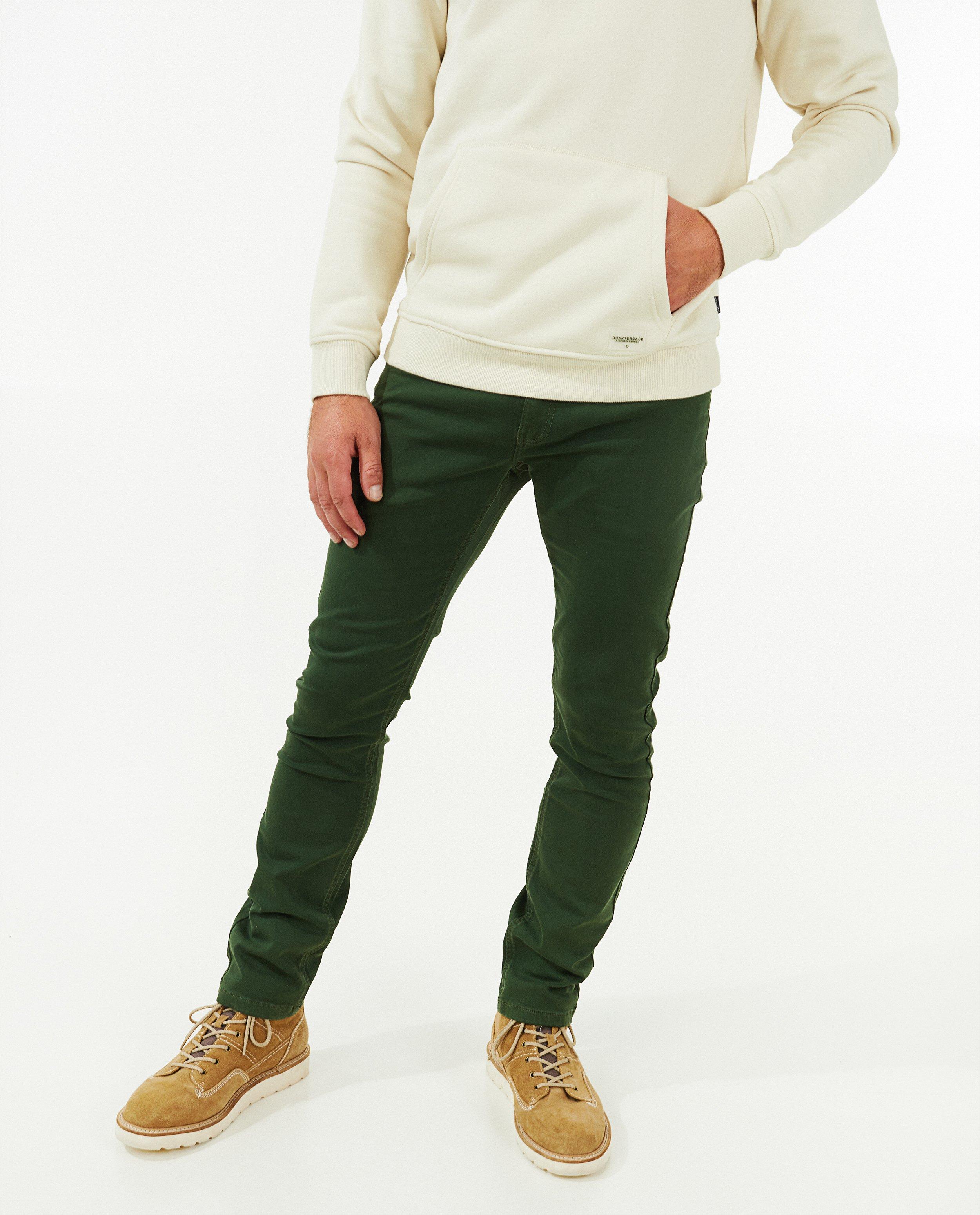 Broeken - Groene broek, slim fit