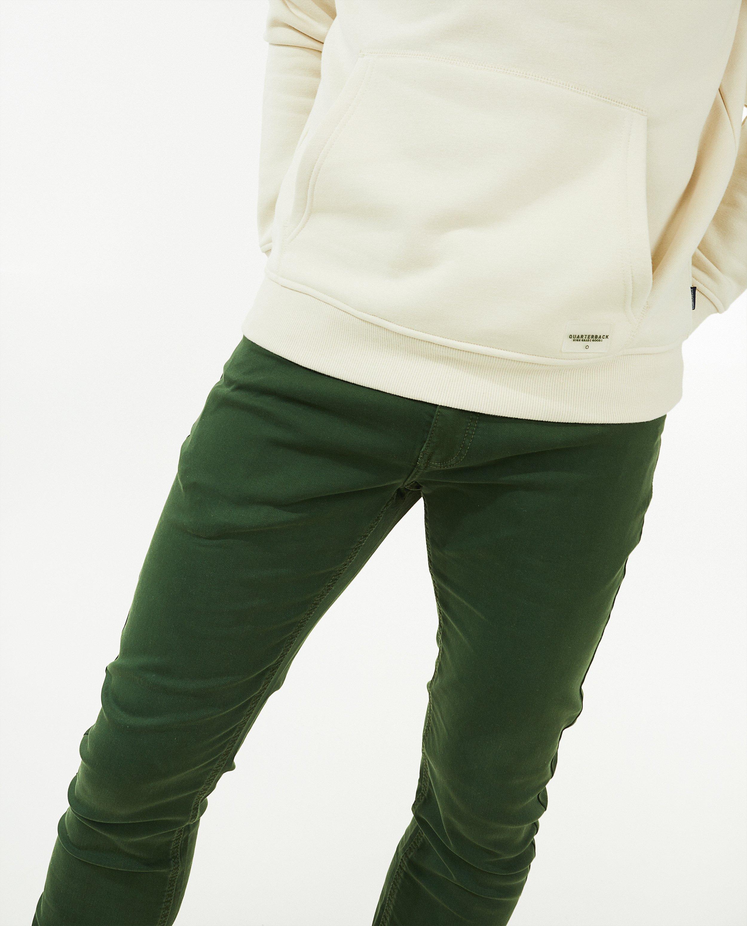Broeken - Groene broek, slim fit