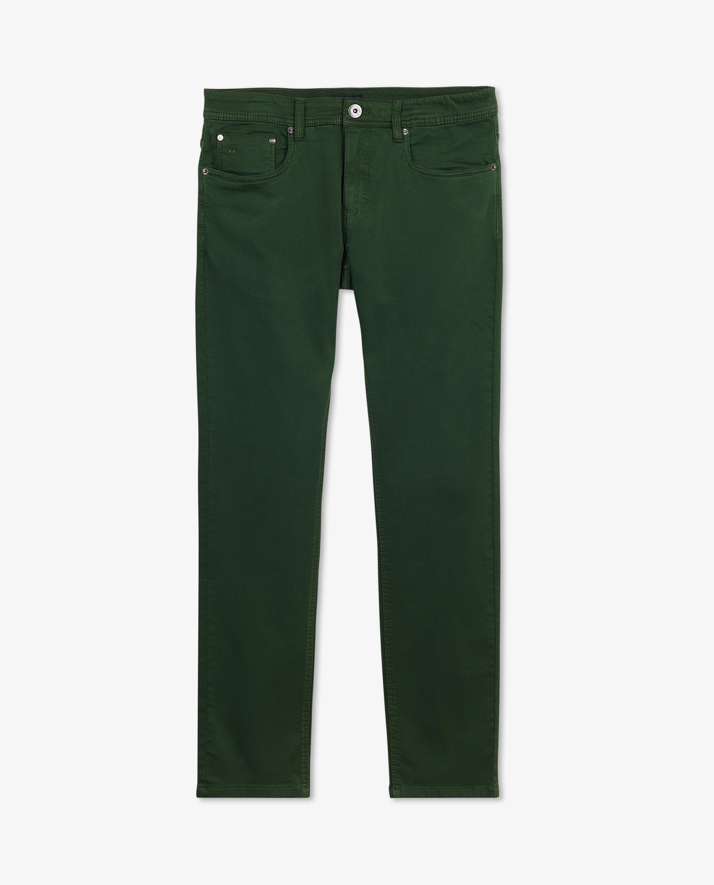 Broeken - Groene broek, slim fit