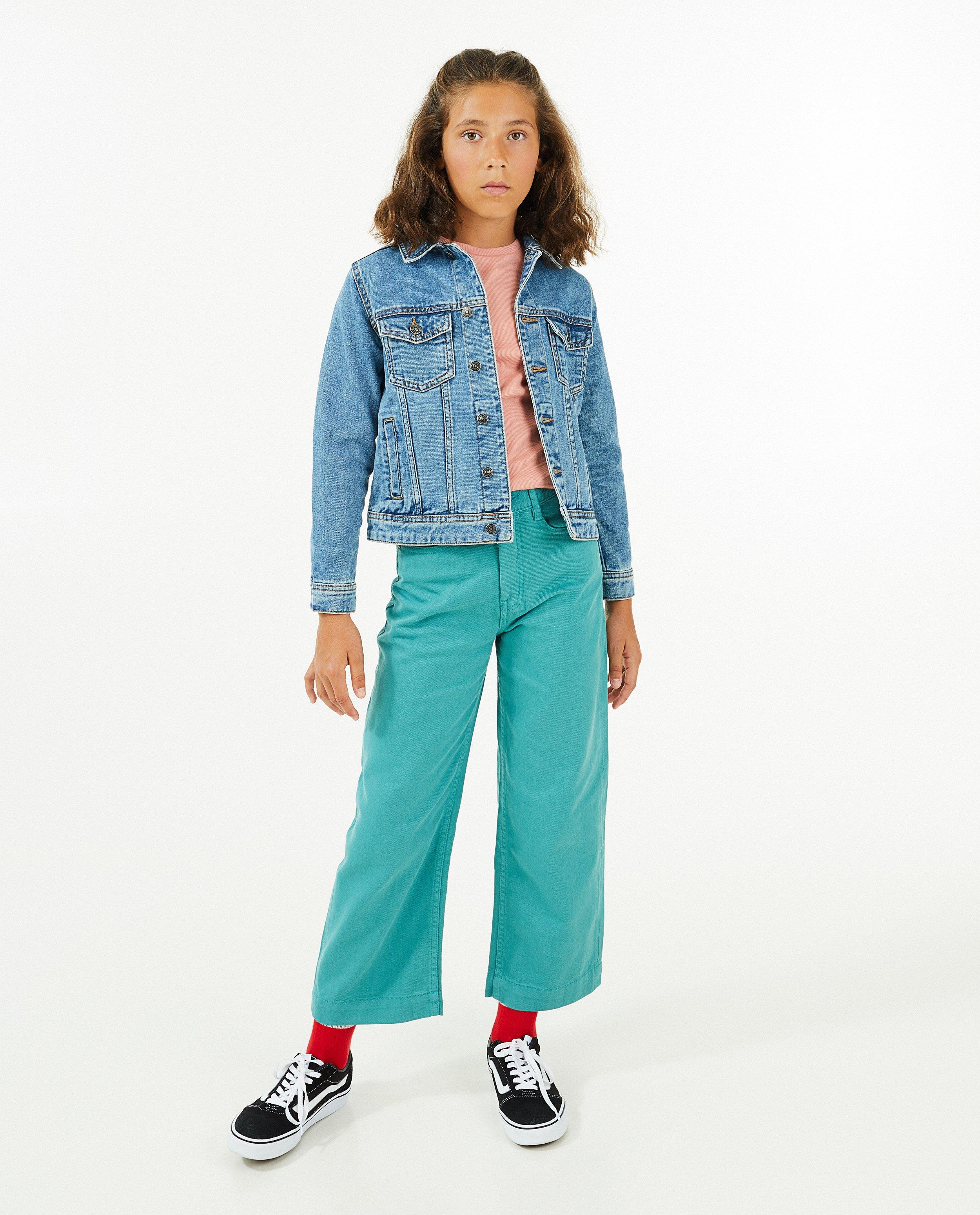 Biokatoenen broek, wide leg fit - Product Detail - blauw - afbeelding nummer 1