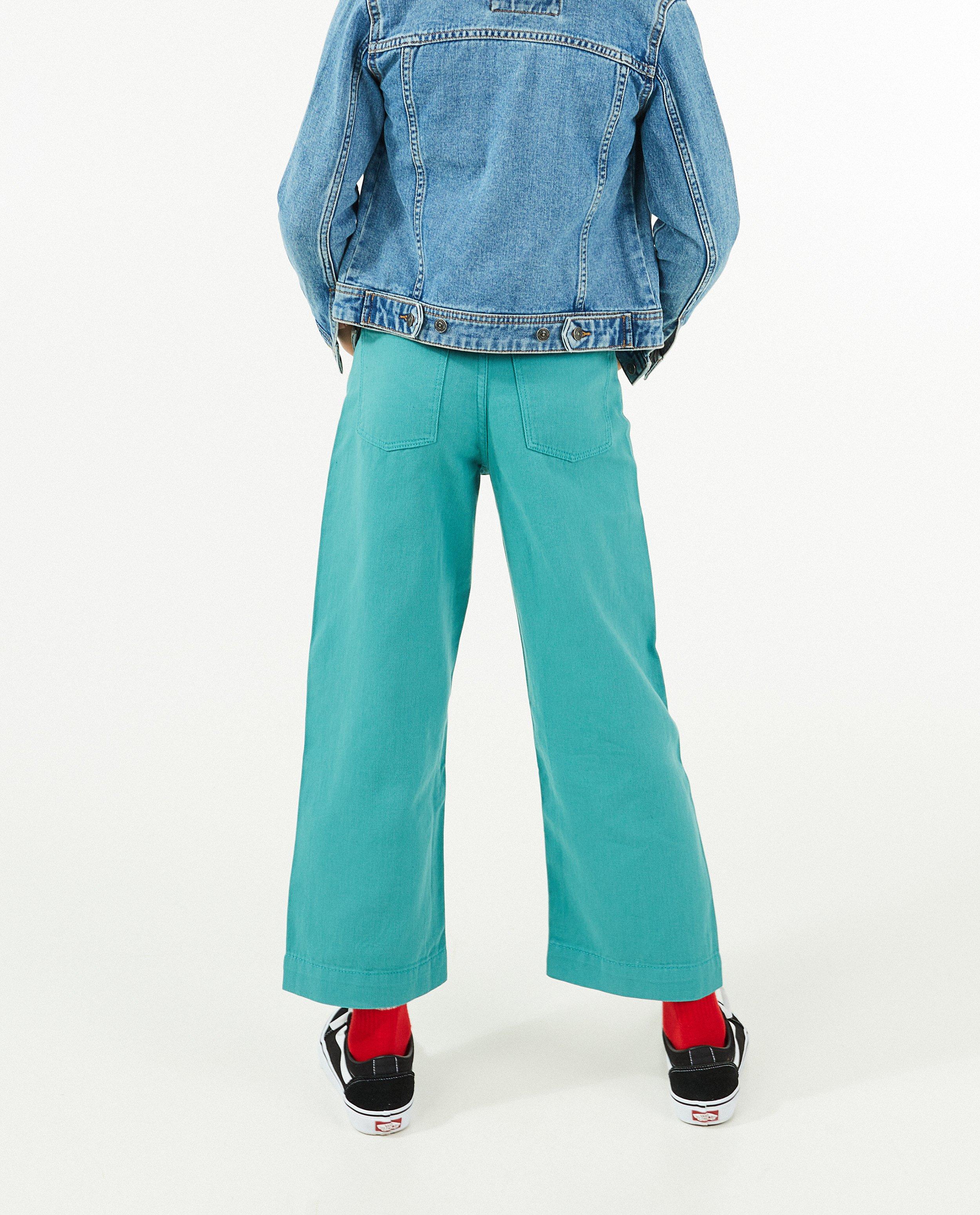 Biokatoenen broek, wide leg fit - Product Detail - blauw - afbeelding nummer 3