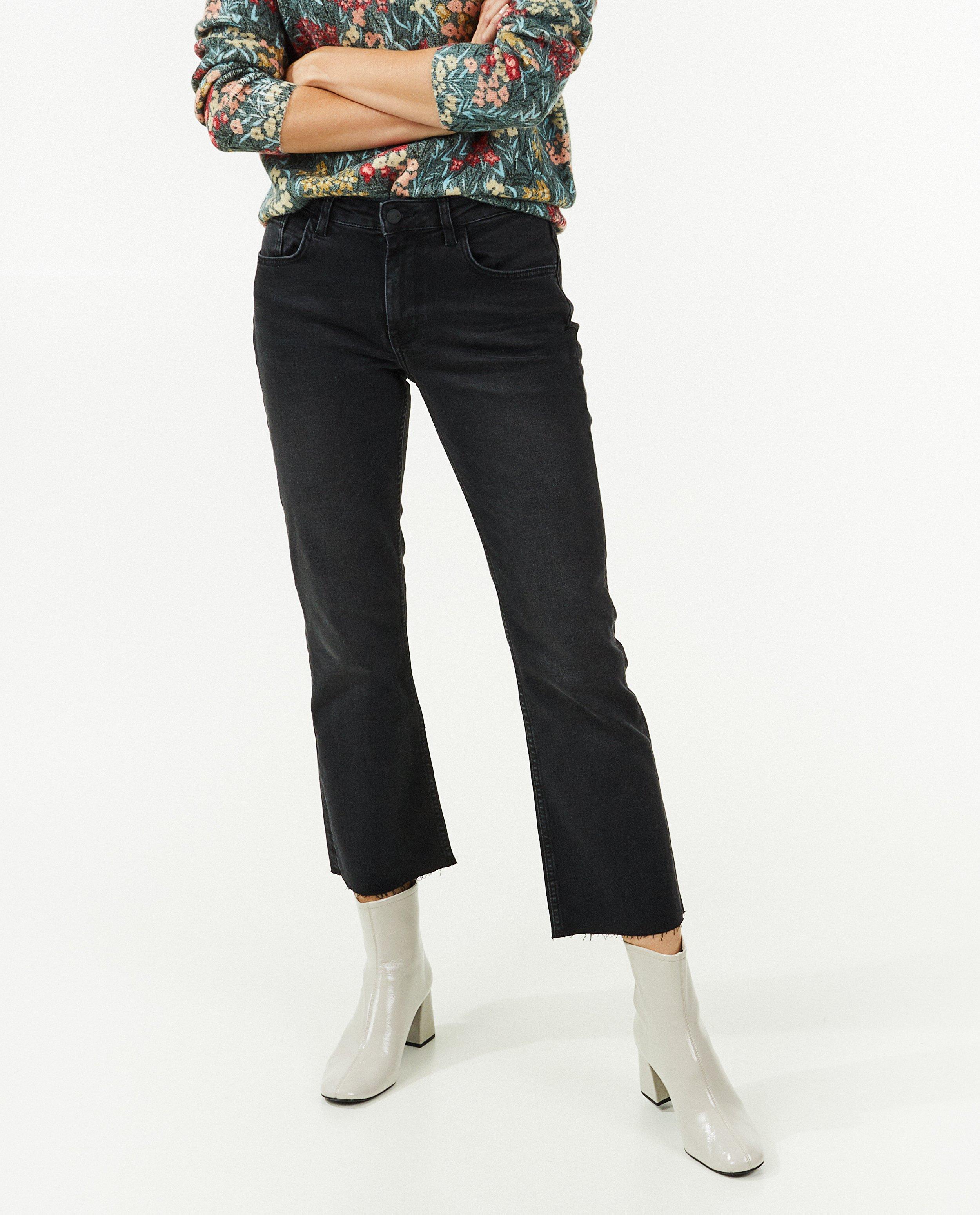 Jeans - Jeans noir court à pattes d’éléphant