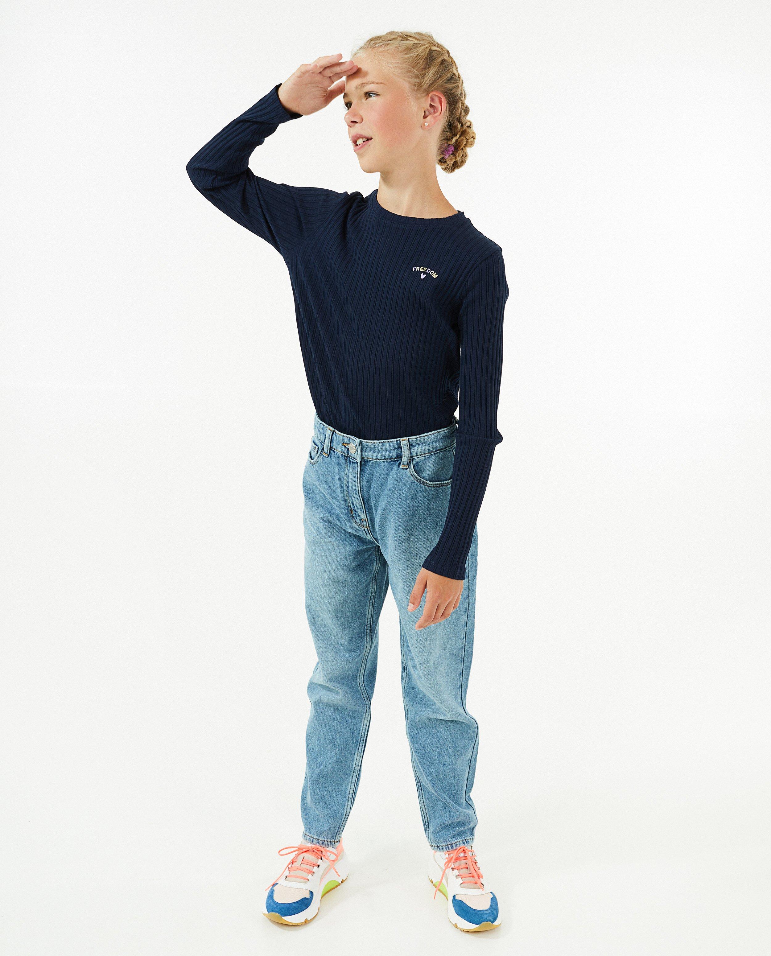 Blauwe jeans, mom fit - null - Fish & Chips