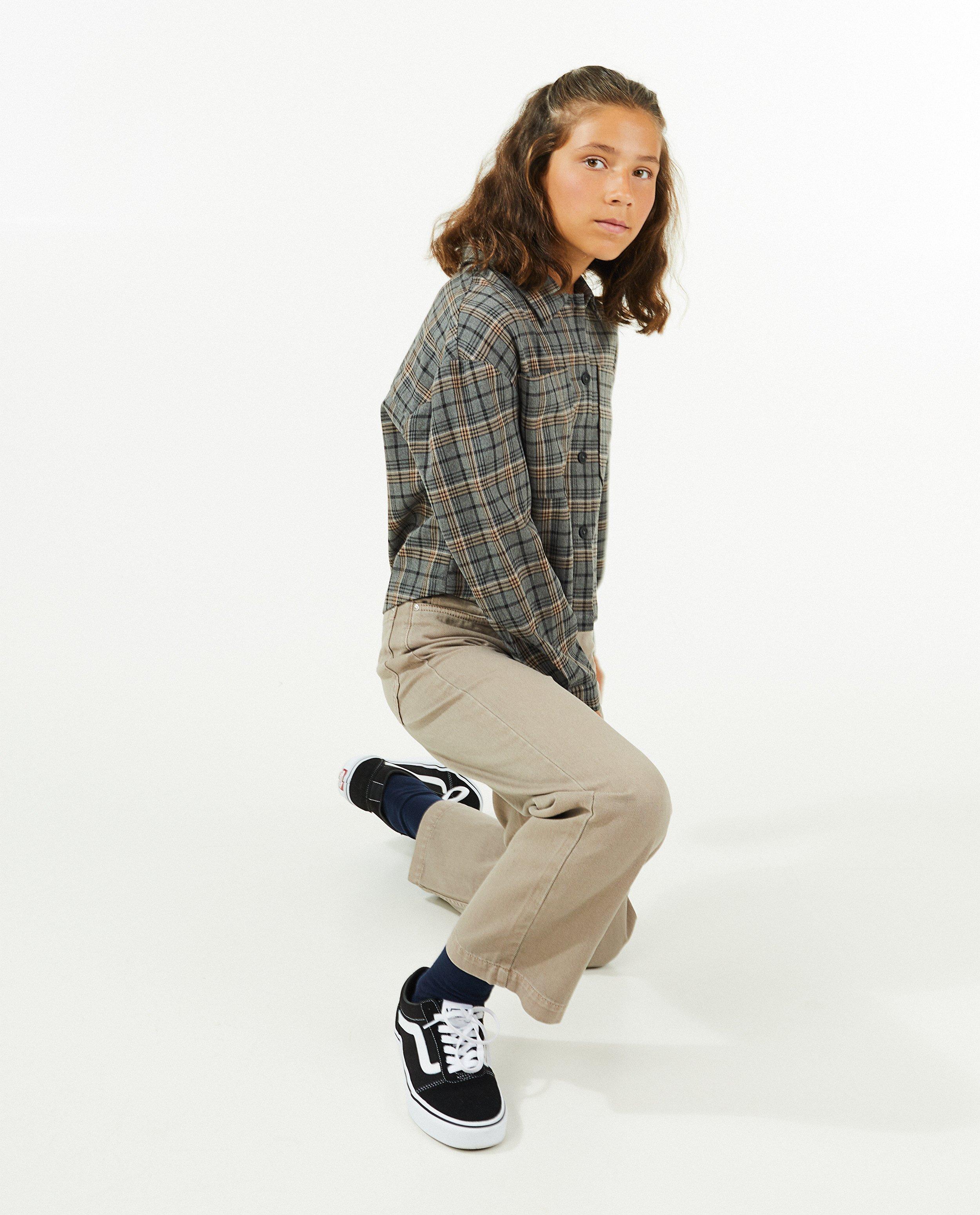 Jeans gris-brun, coupe droite - null - Nachtwacht