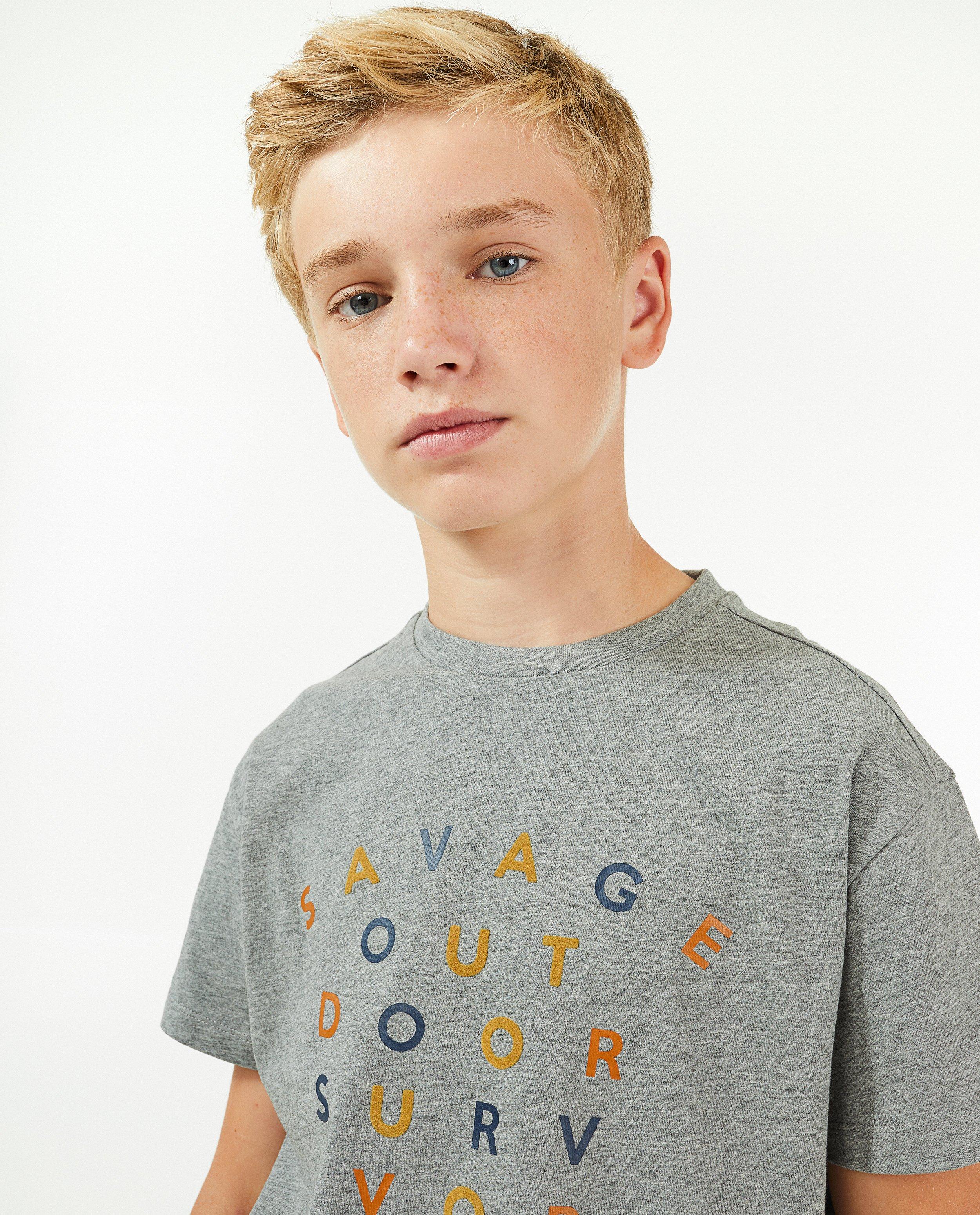 T-shirts - T-shirt gris à imprimé