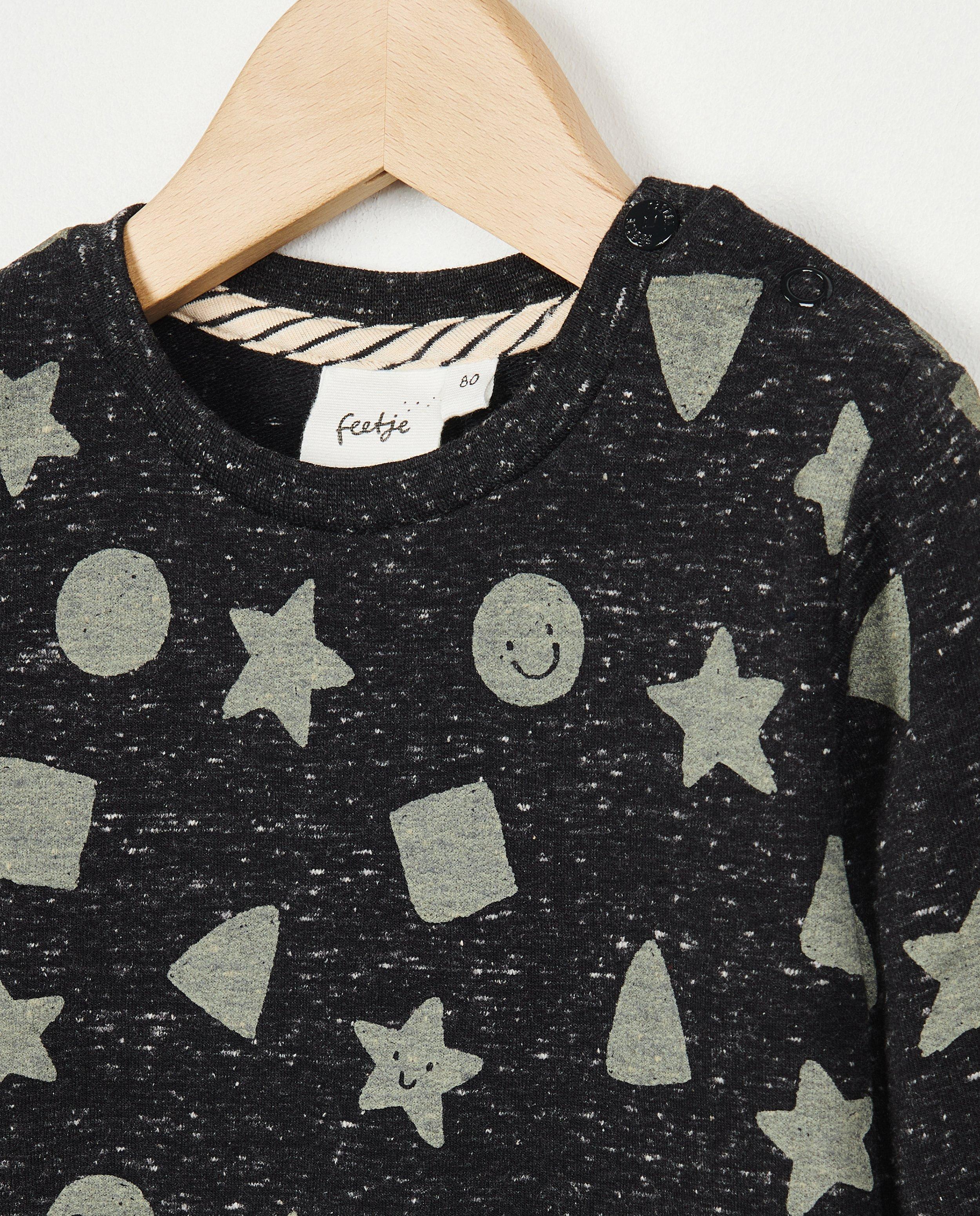 Sweaters - Donkergrijze sweater met print