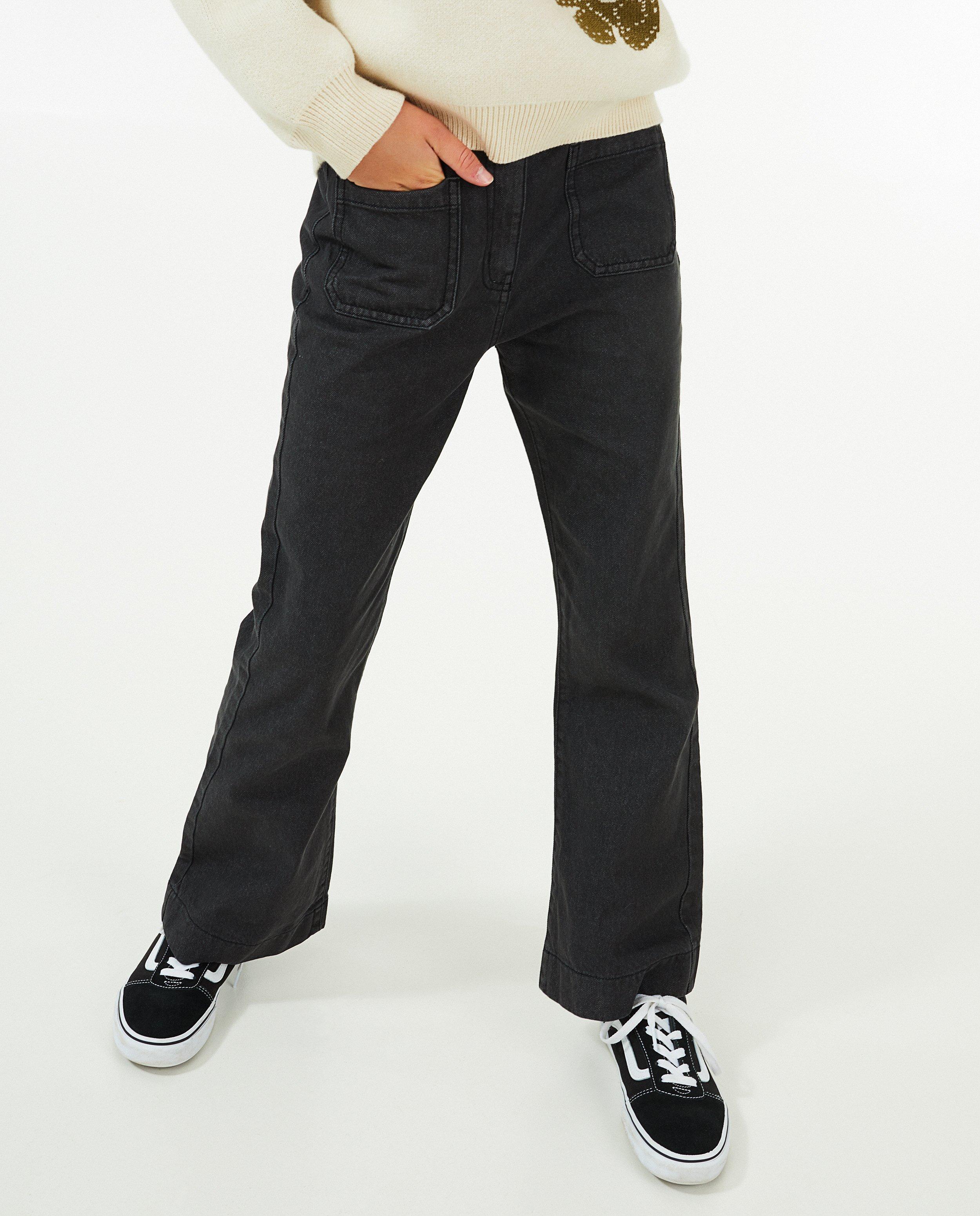 Jeans - Donkergrijze jeans, bootcut fit