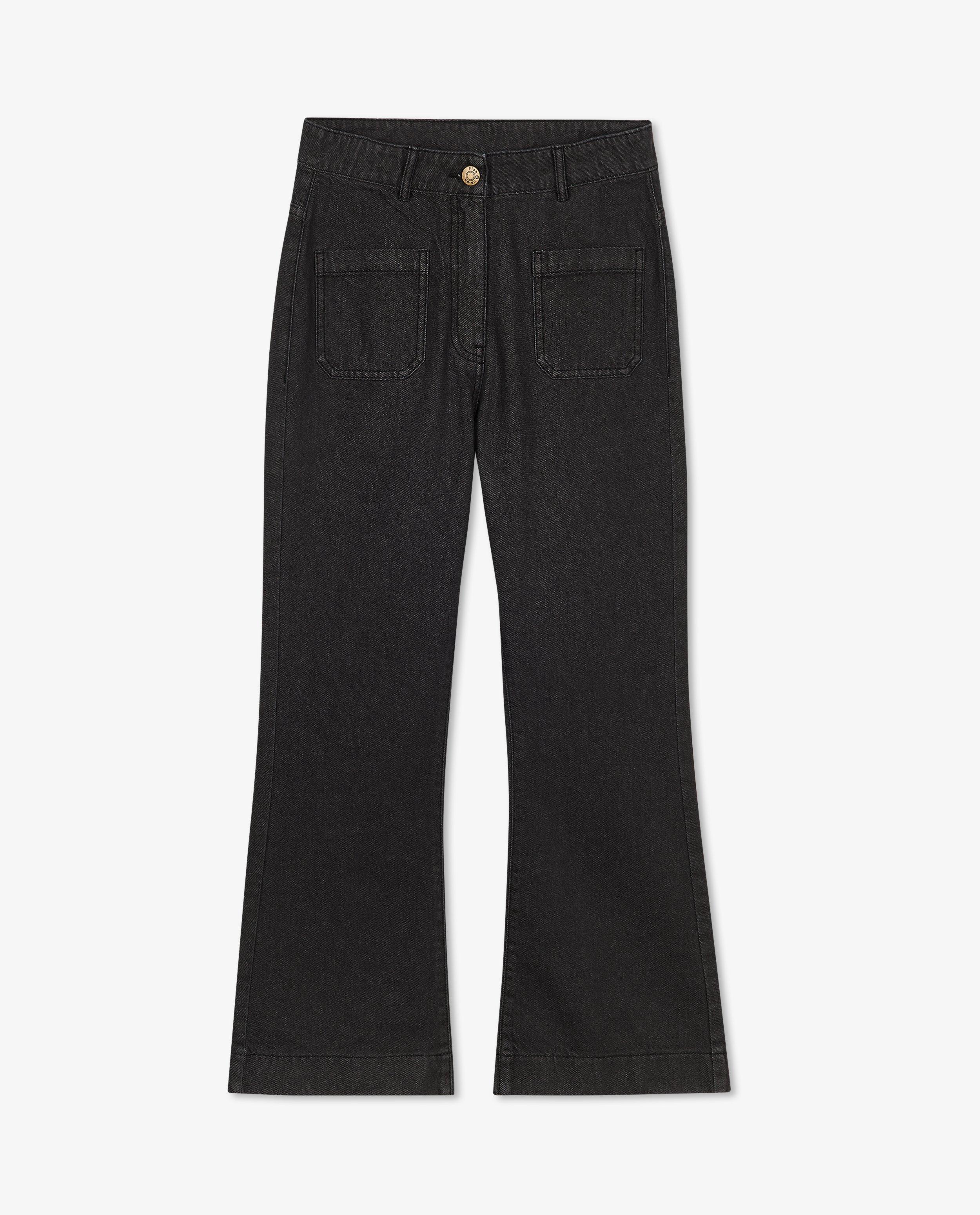 Jeans - Donkergrijze jeans, bootcut fit