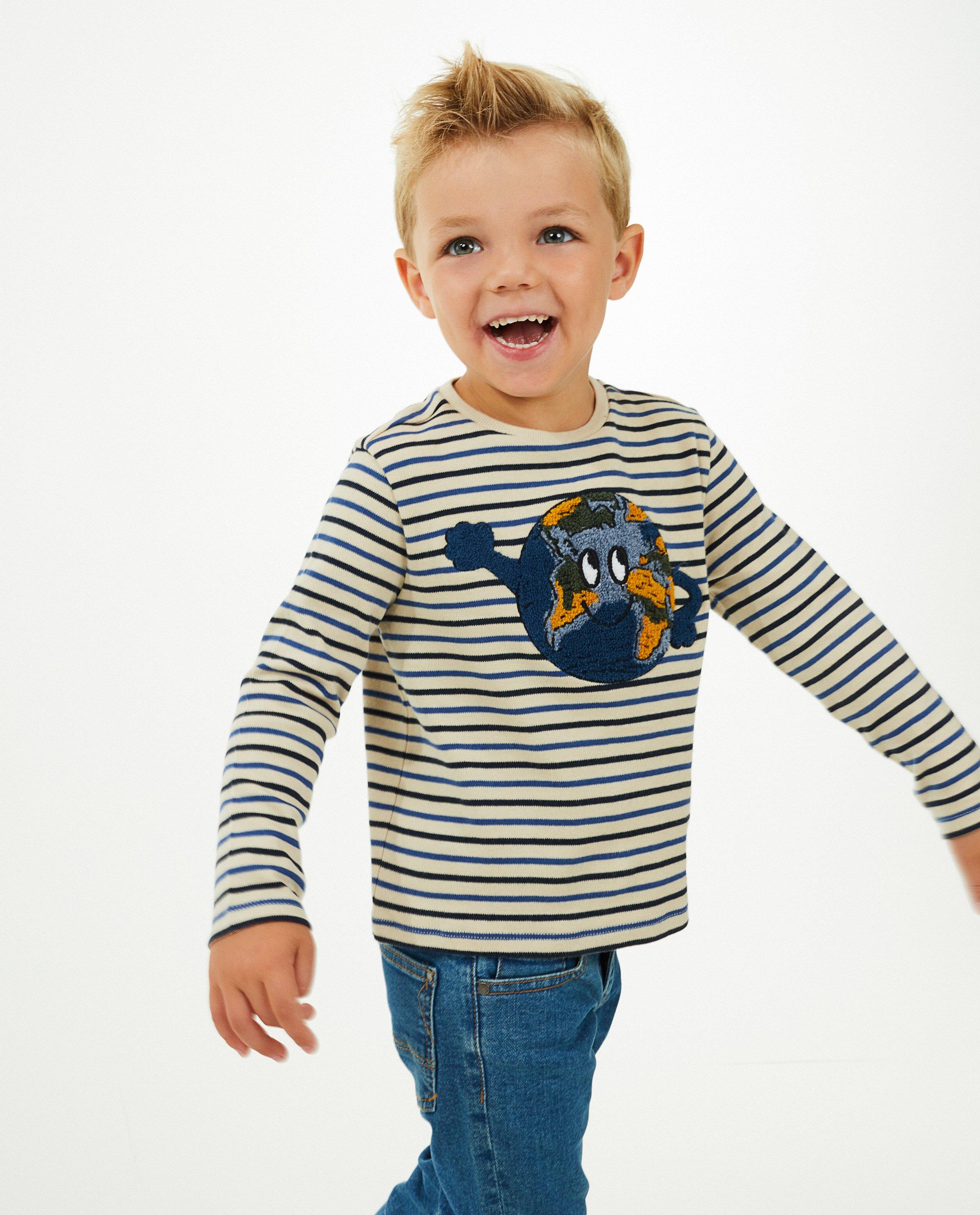 T-shirts - Gestreepte longsleeve met print