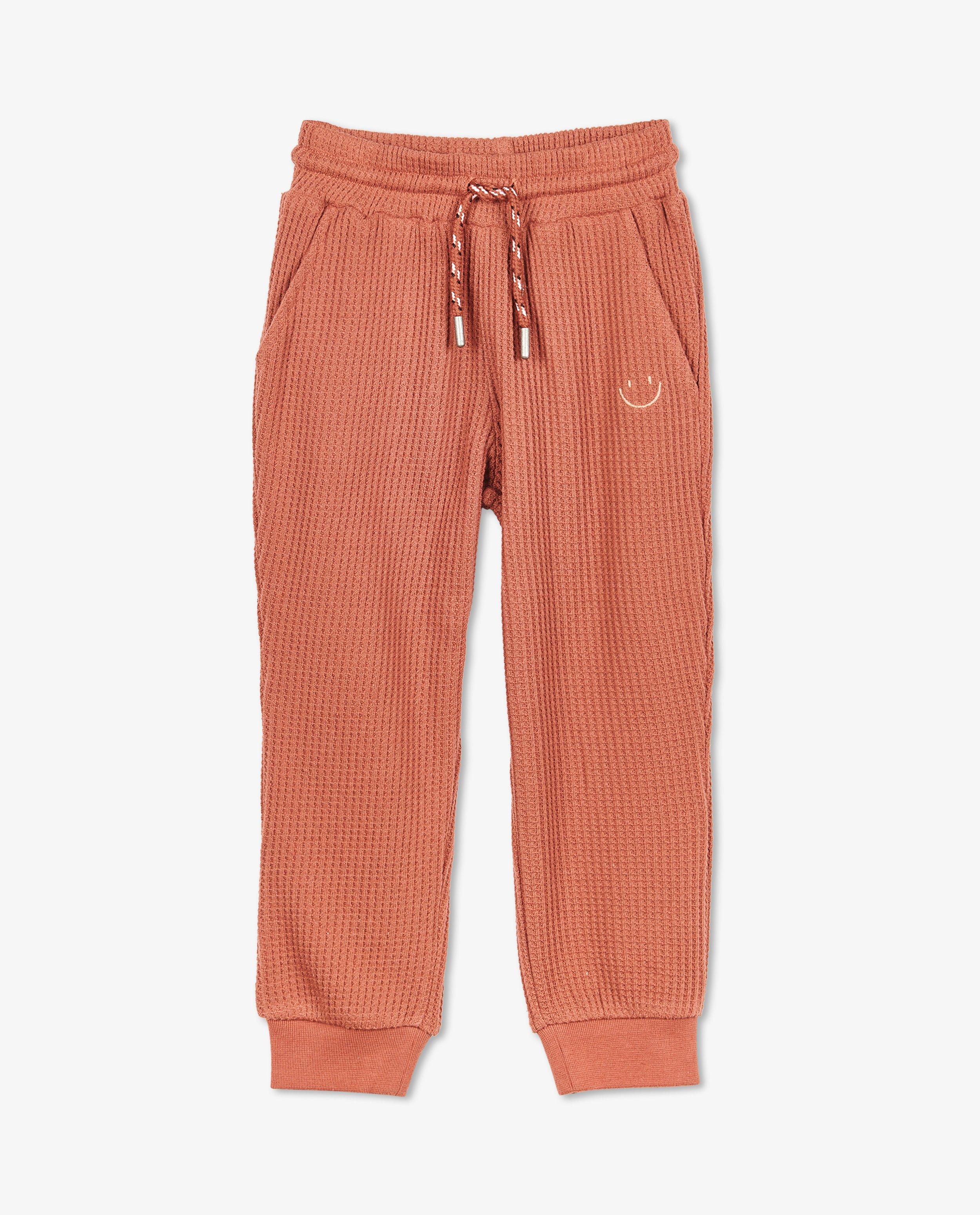 Pantalons - Jogger brun à structure gaufrée