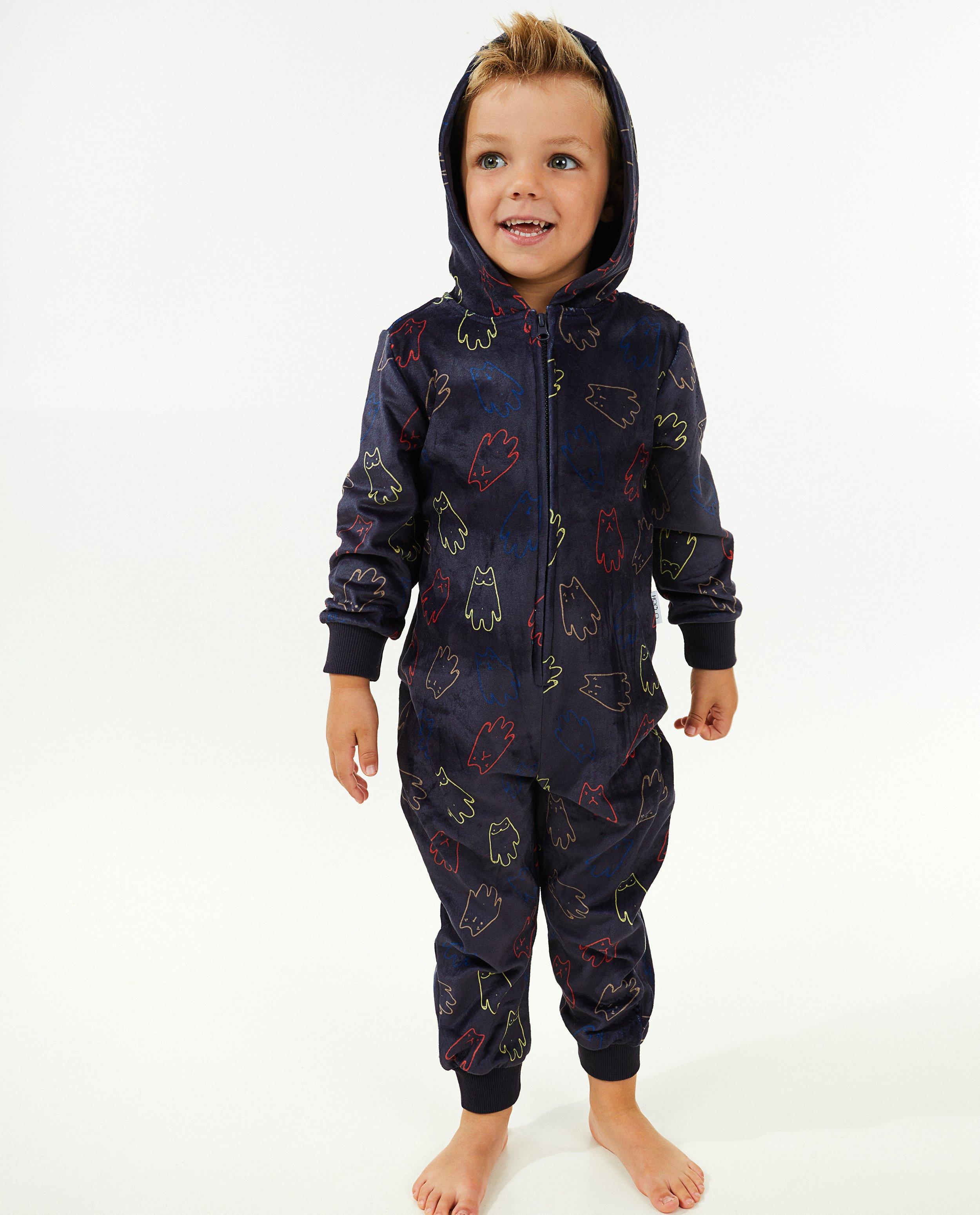 Blauwe onesie met print - null - O ooh