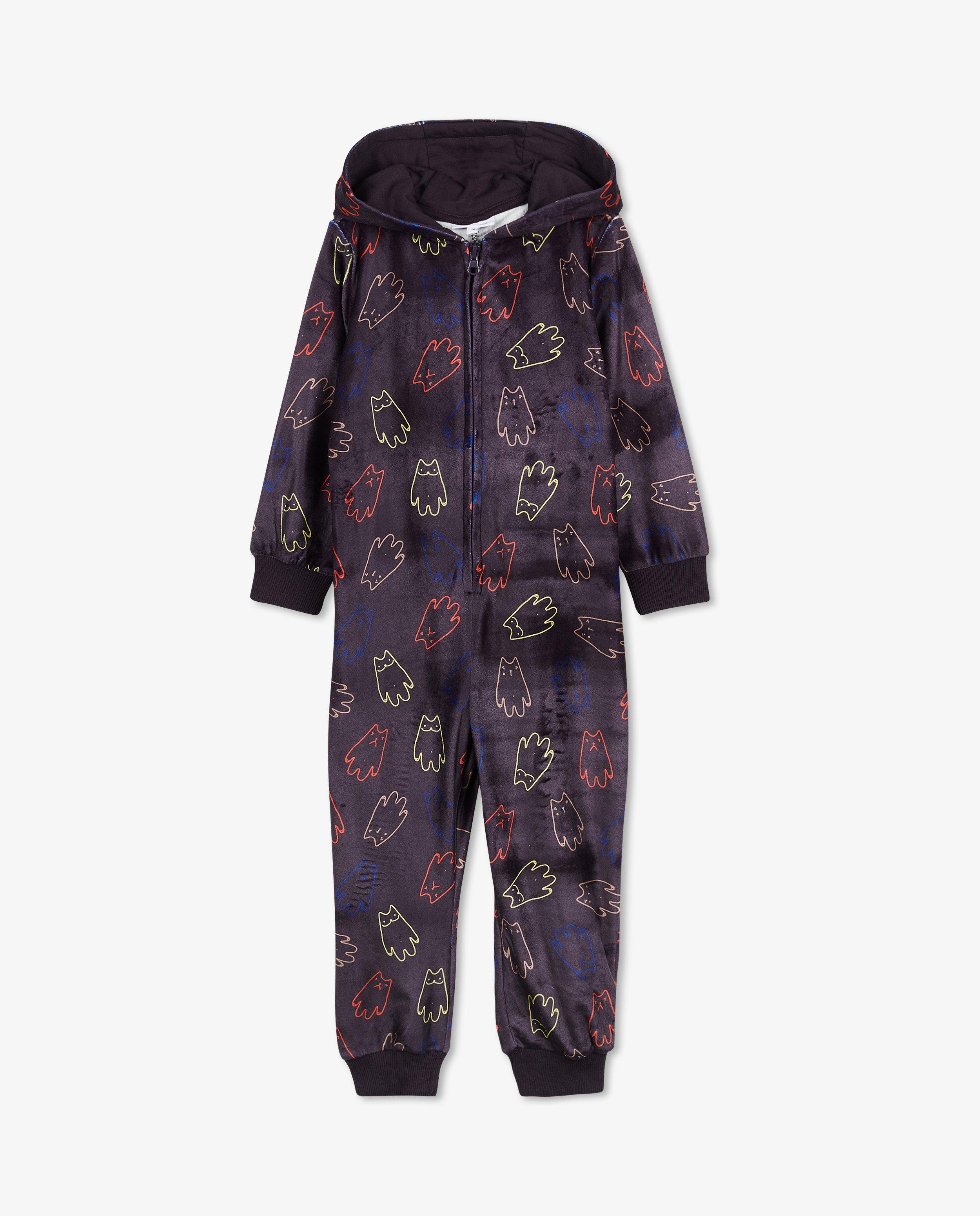 Nachtkleding - Blauwe onesie met print