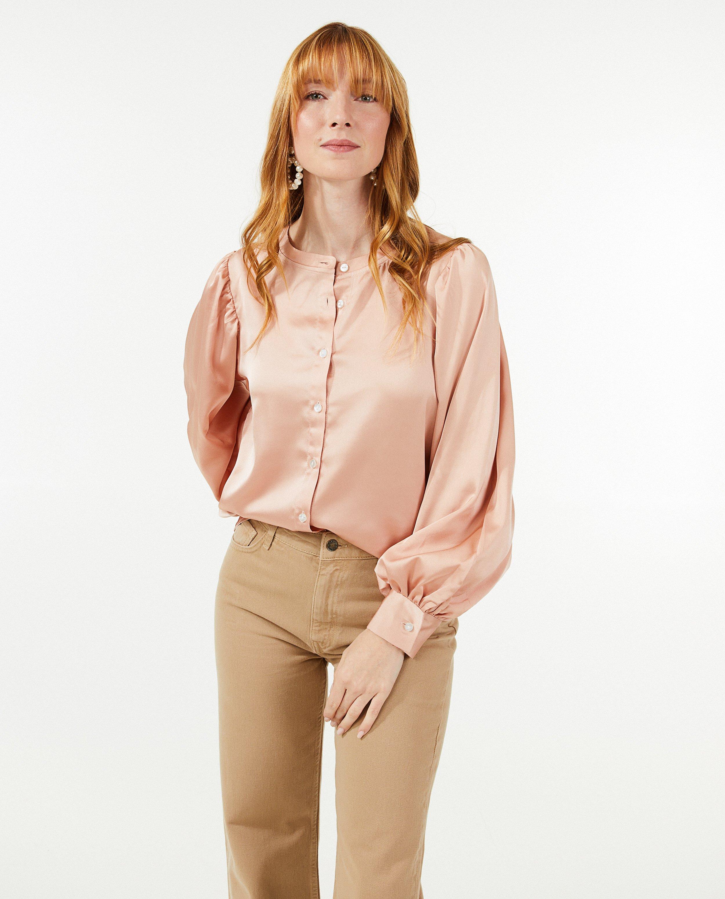 Satijnen blouse in offwhite - null - Dina Tersago