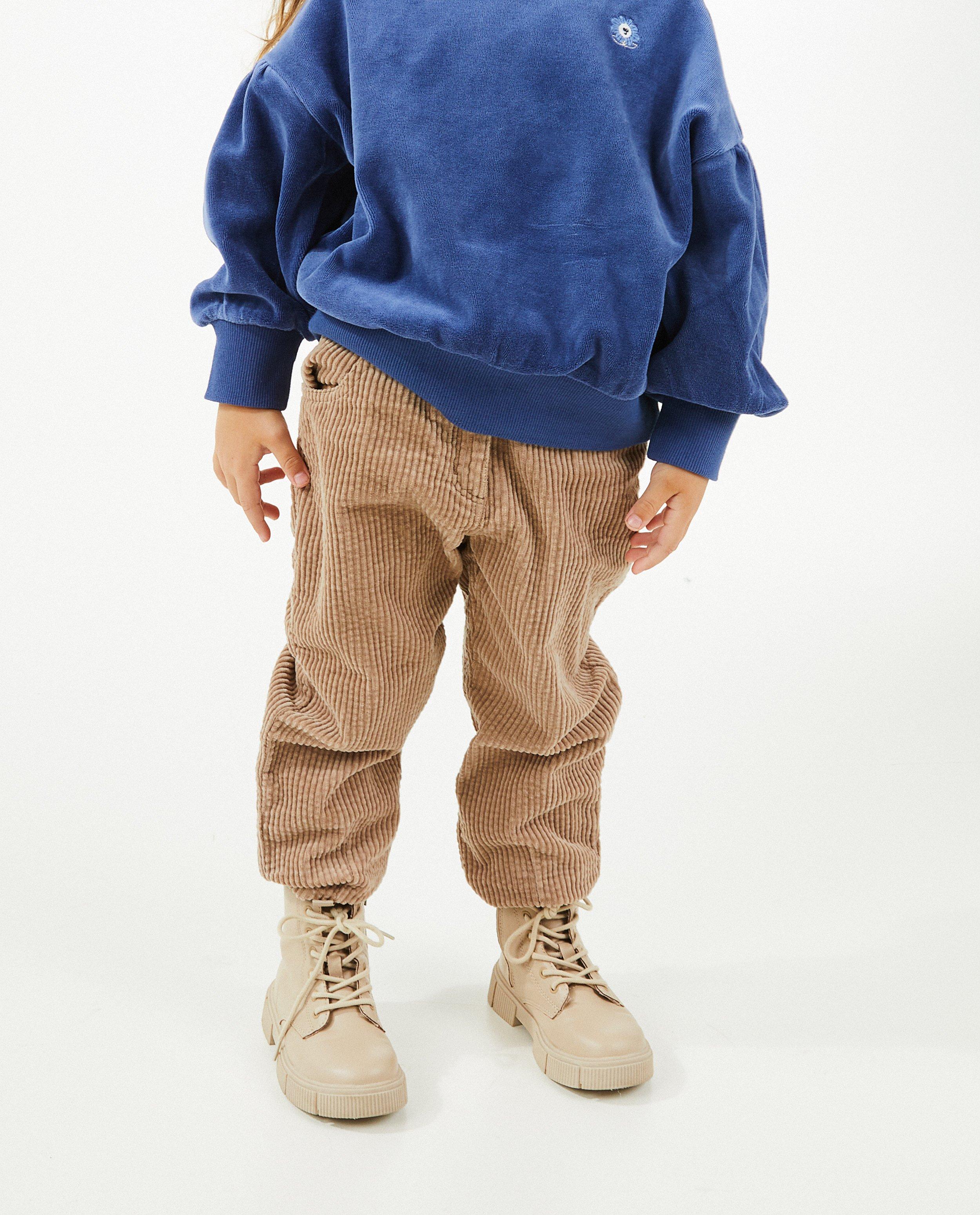 Pantalons - Pantalon mom beige en velours côtelé