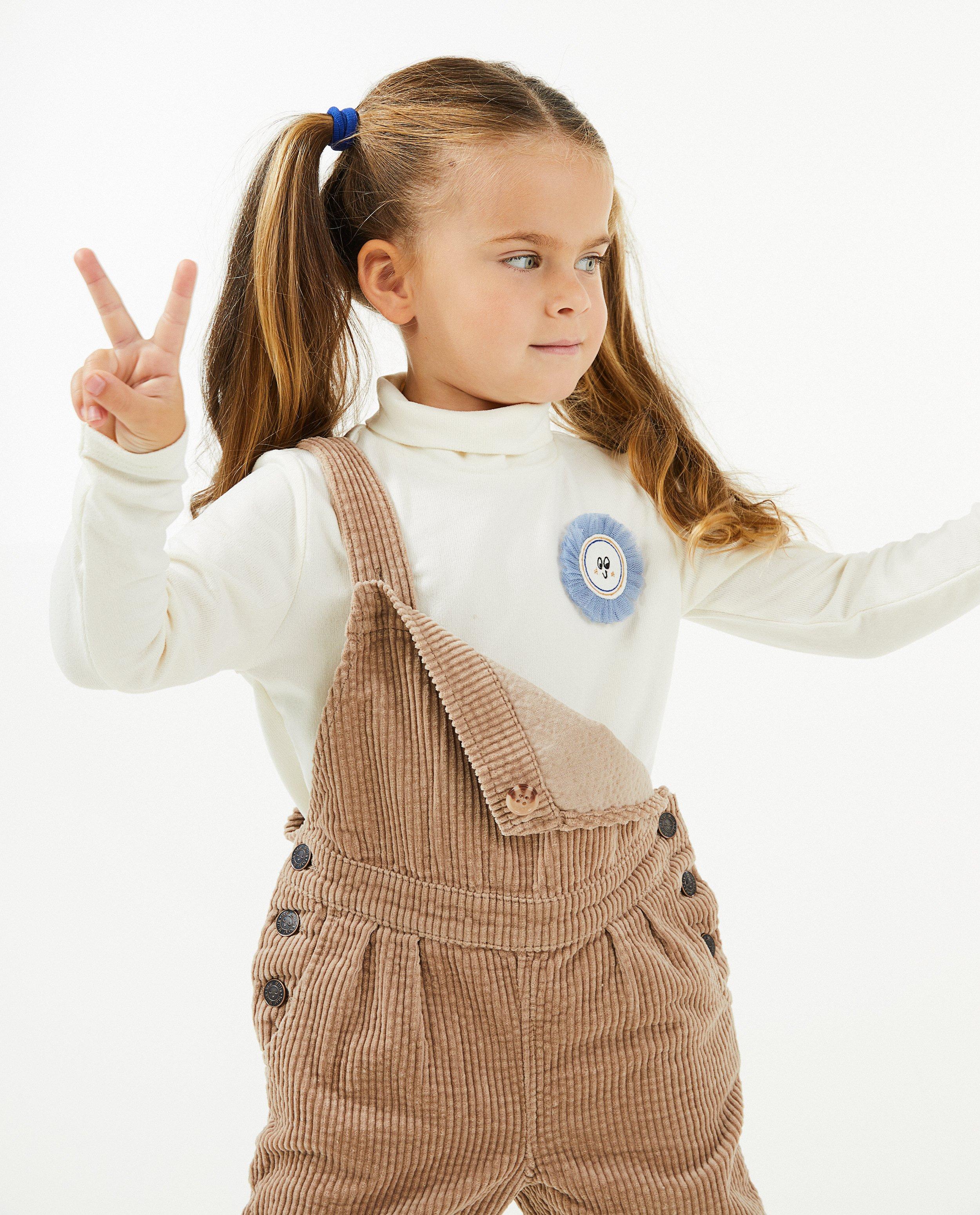 Beige salopette van ribfluweel - null - Milla Star