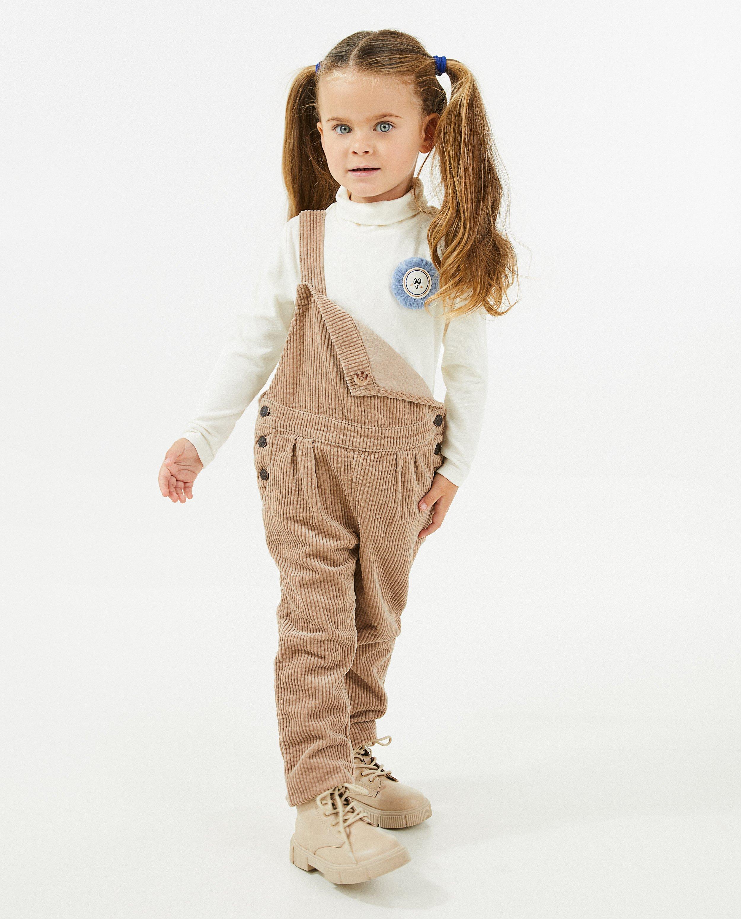 Jumpsuit - Beige salopette van ribfluweel