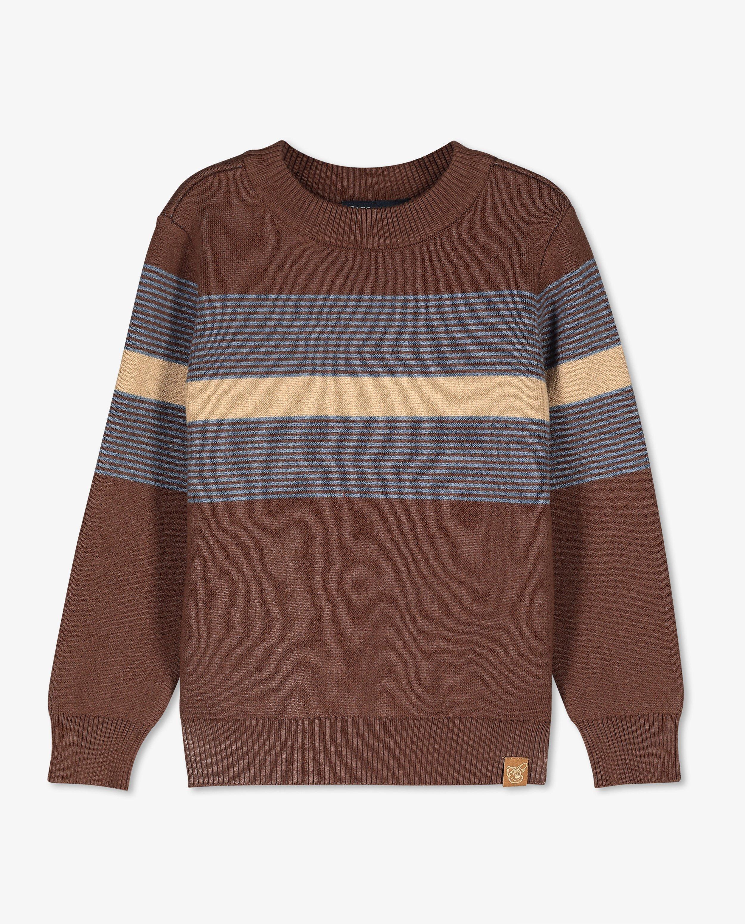 Pulls - Pull brun à rayures