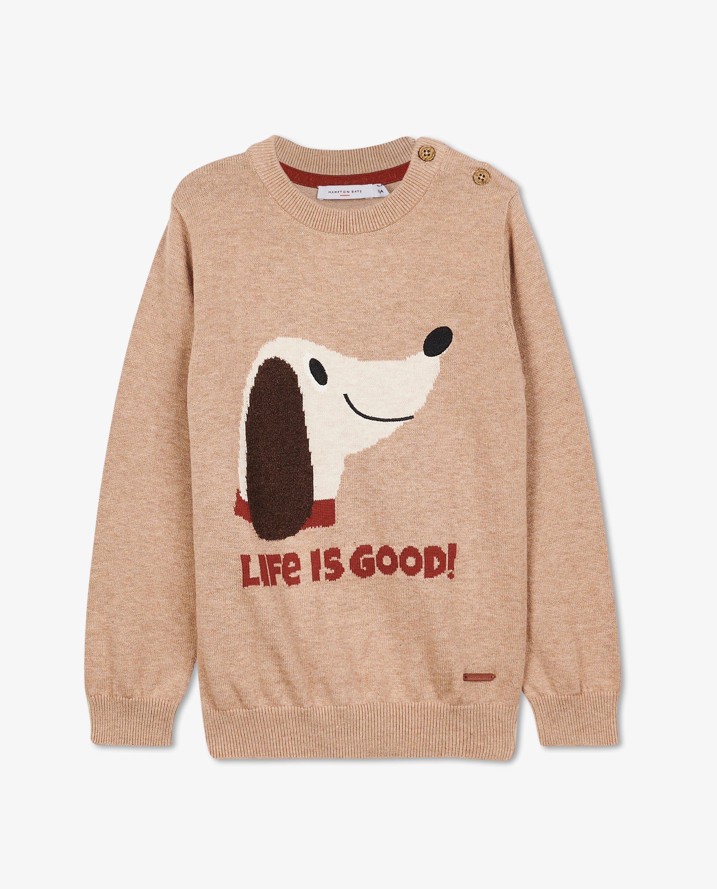 Truien - Beige trui met print