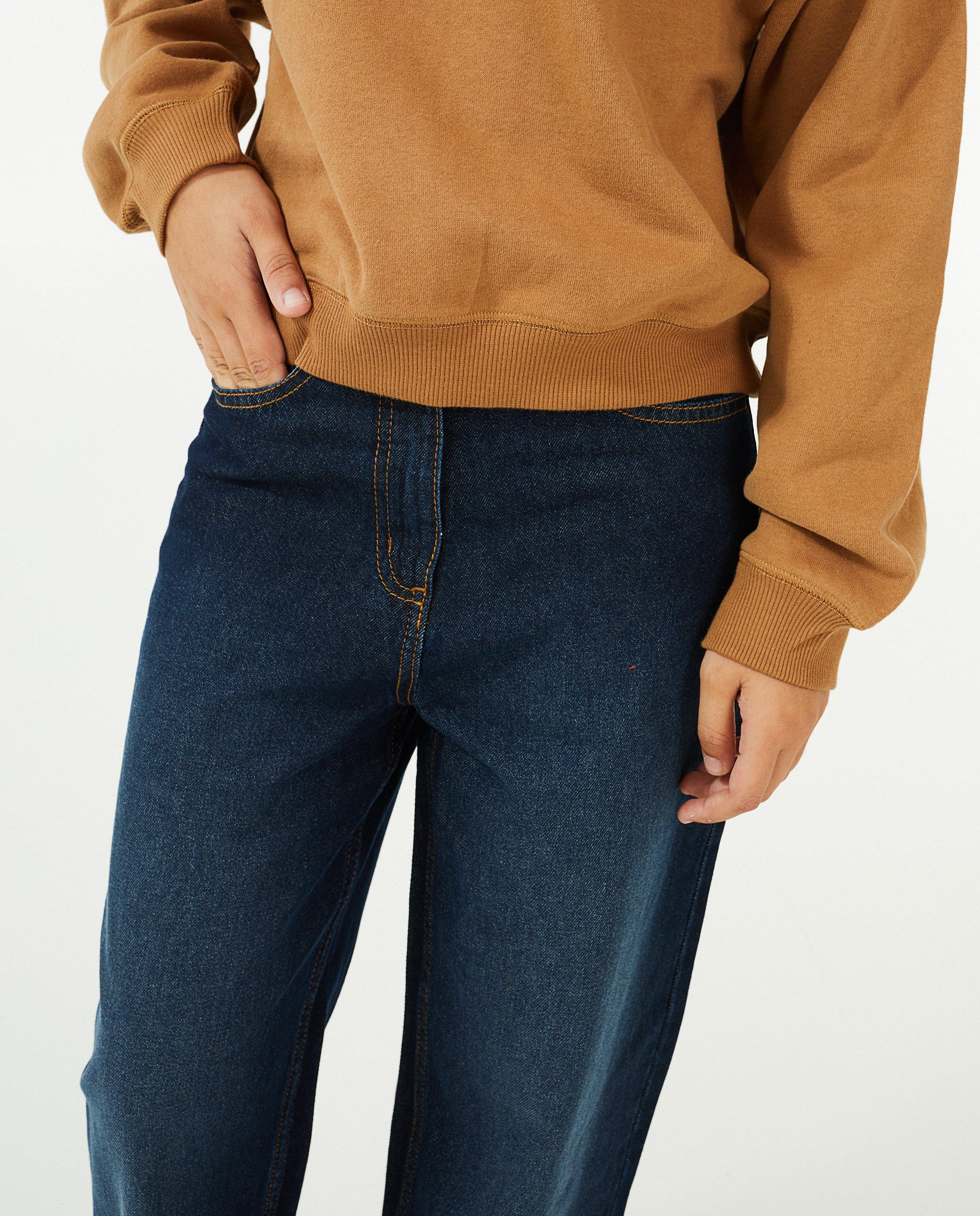 Jeans - Dunkelblaue Jeans, Culotteschnitt