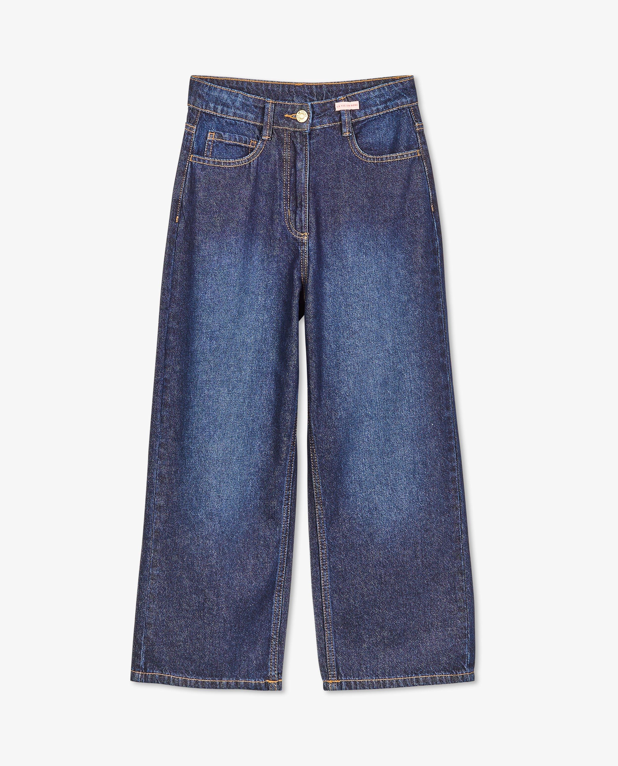 Jeans - Dunkelblaue Jeans, Culotteschnitt