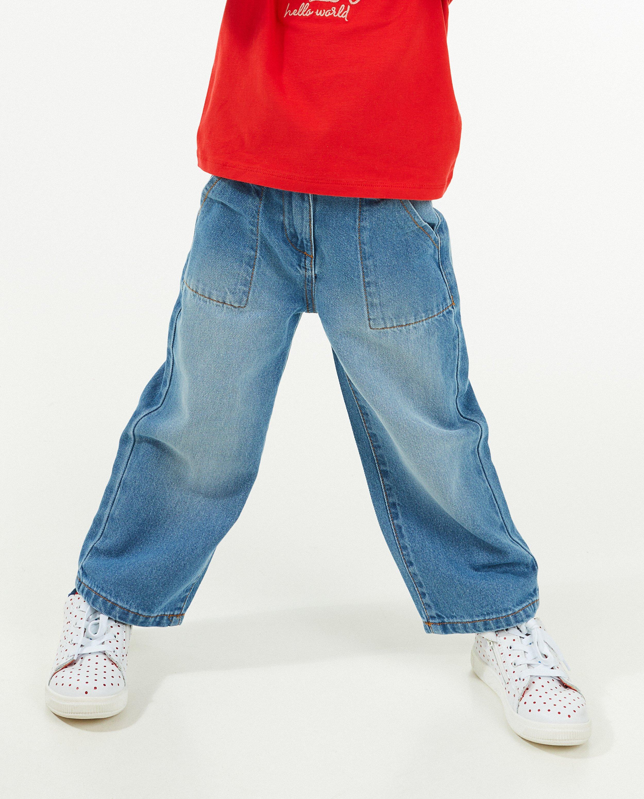 Jeans - Blauwe jeans, culotte fit
