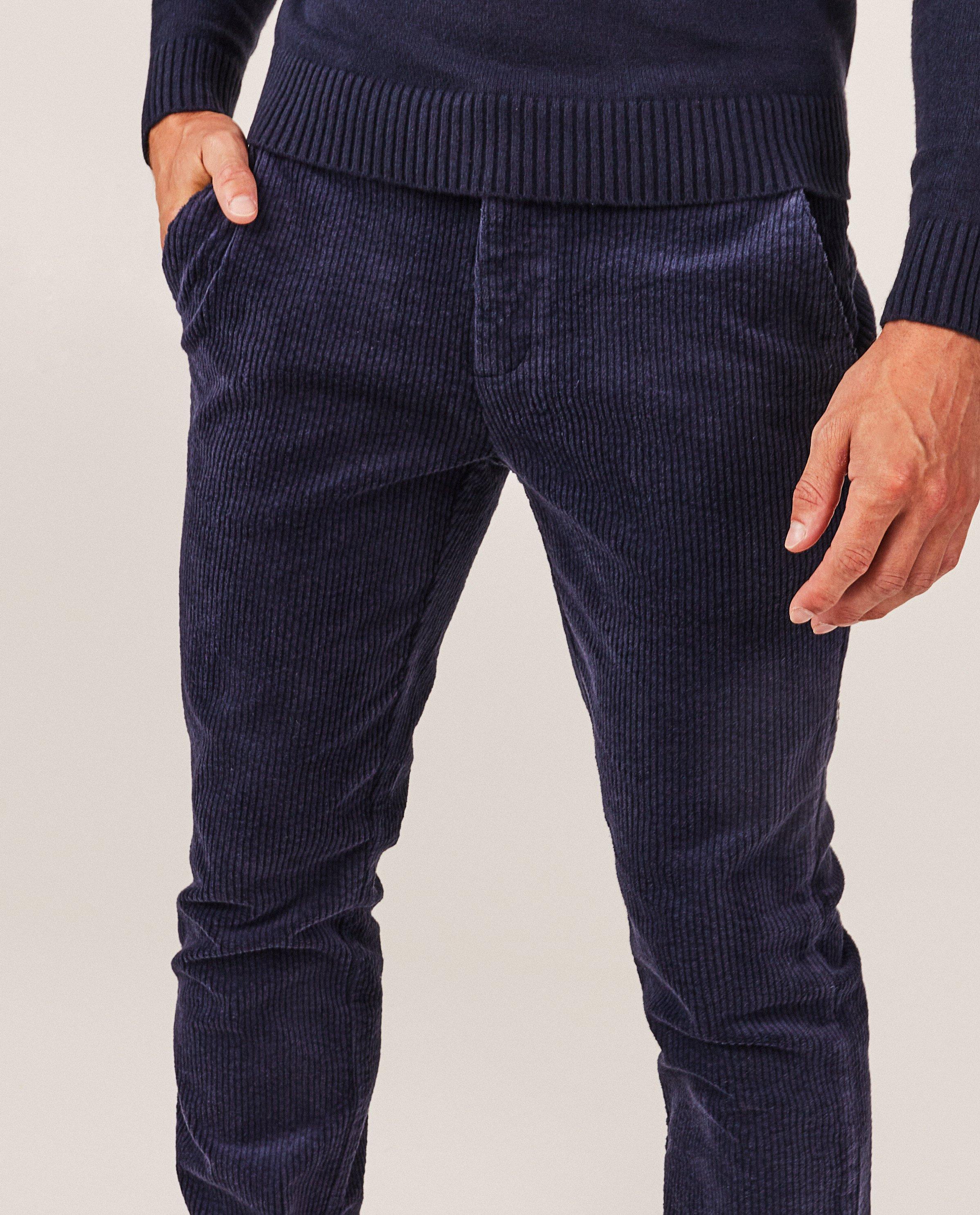 Ribfluwelen broek, straight fit - Product Detail - donkerblauw - afbeelding nummer 4