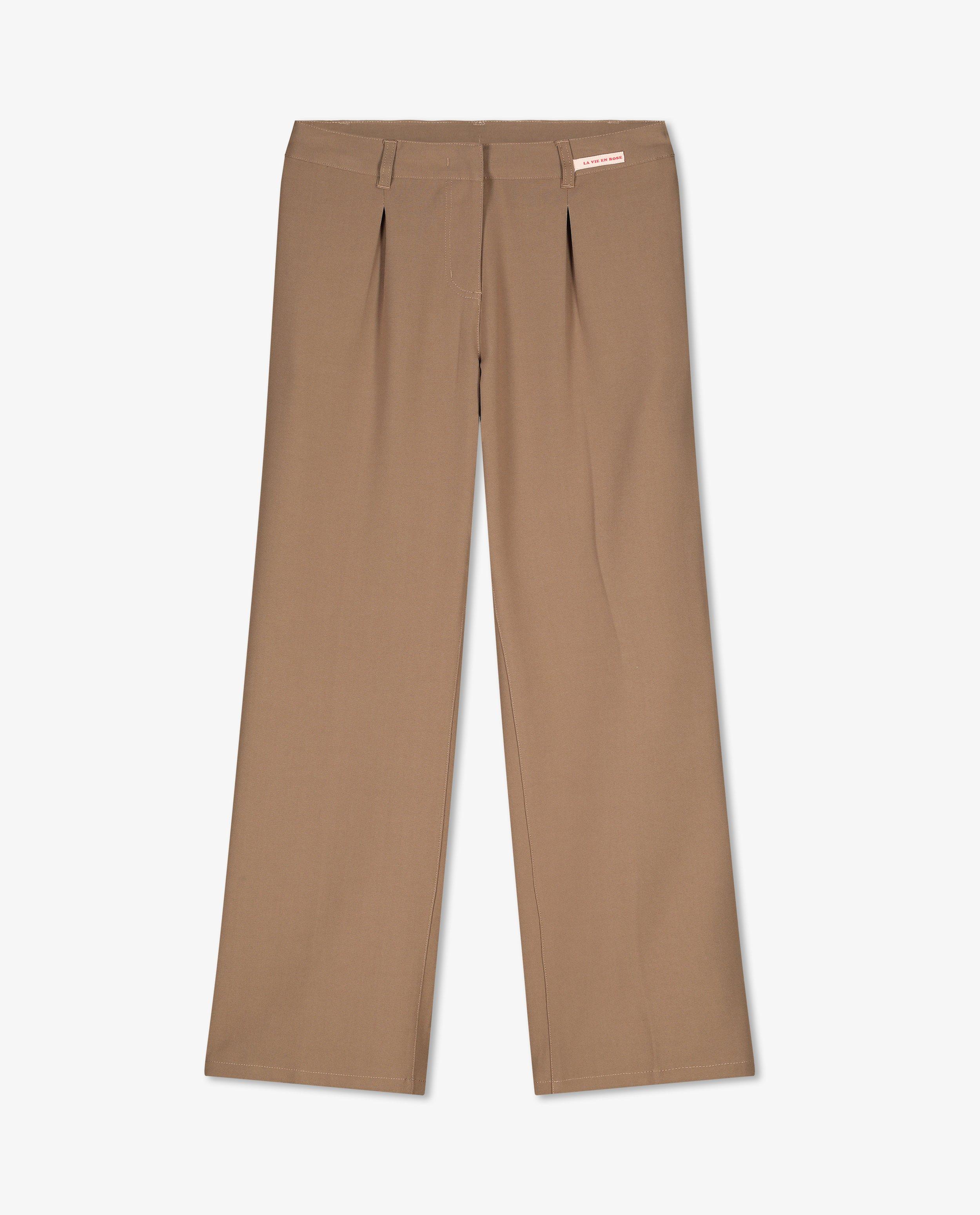 Broeken - Bruine broek, geklede fit