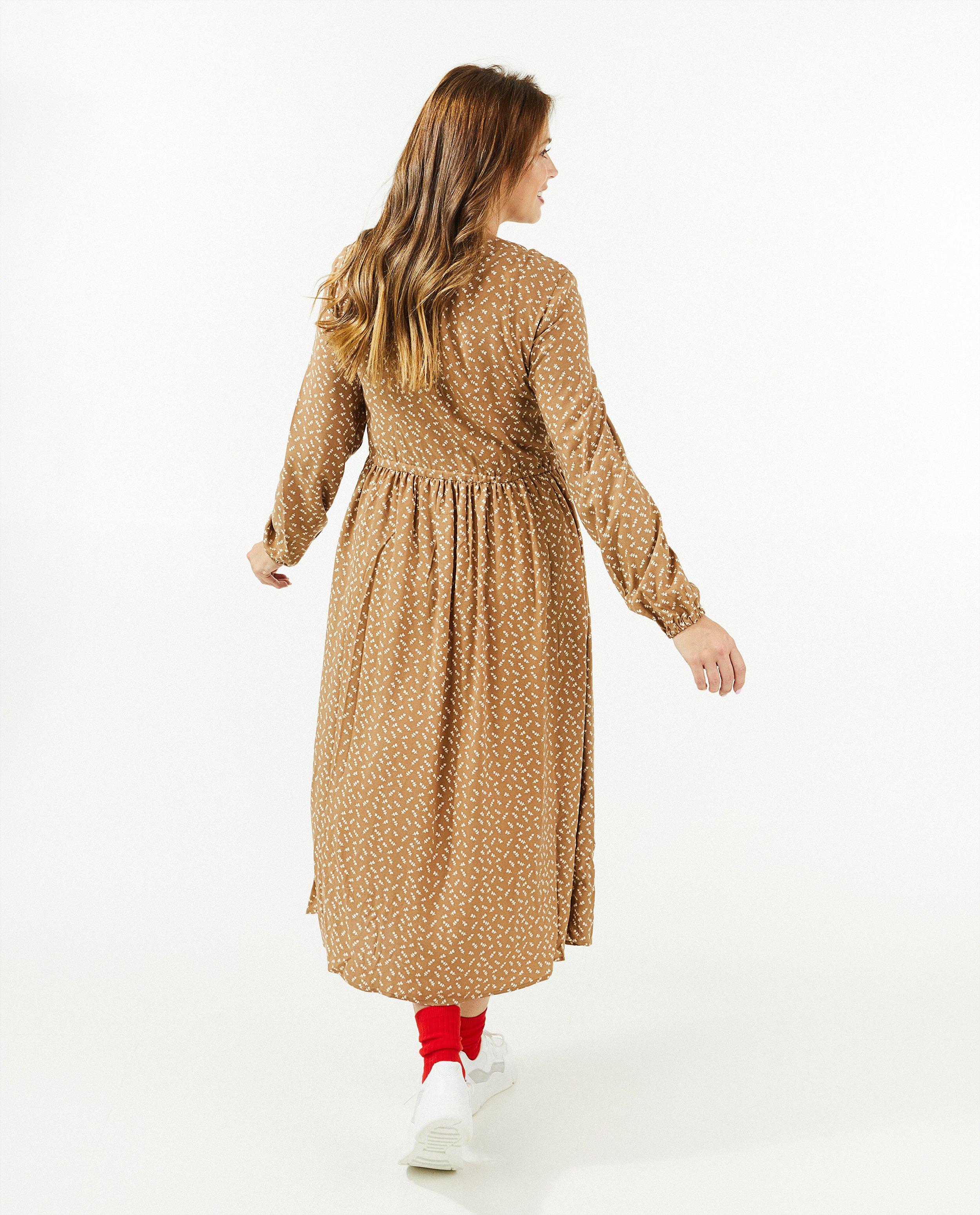 Robes - Robe beige à imprimé