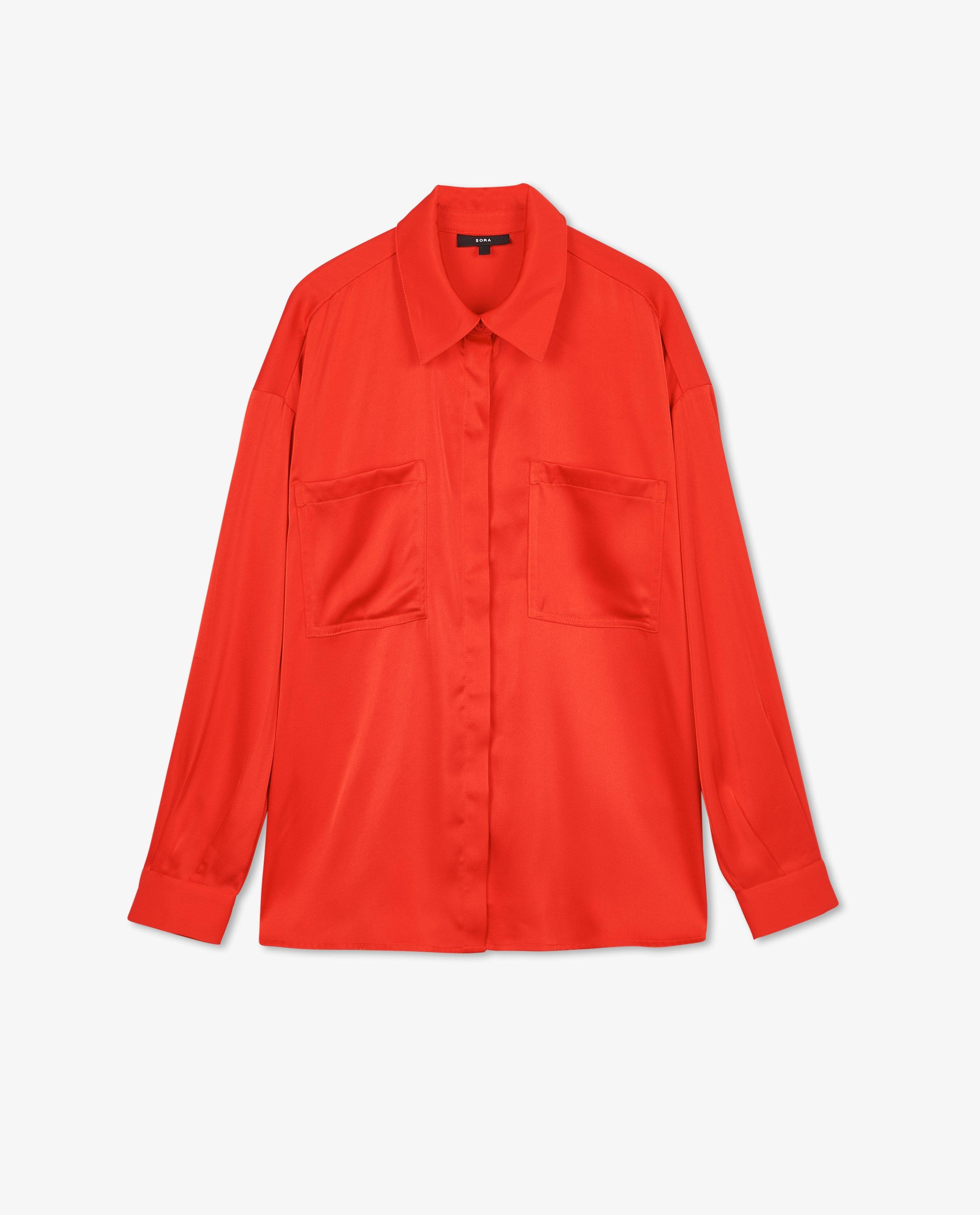 Chemises - Chemisier rouge satiné