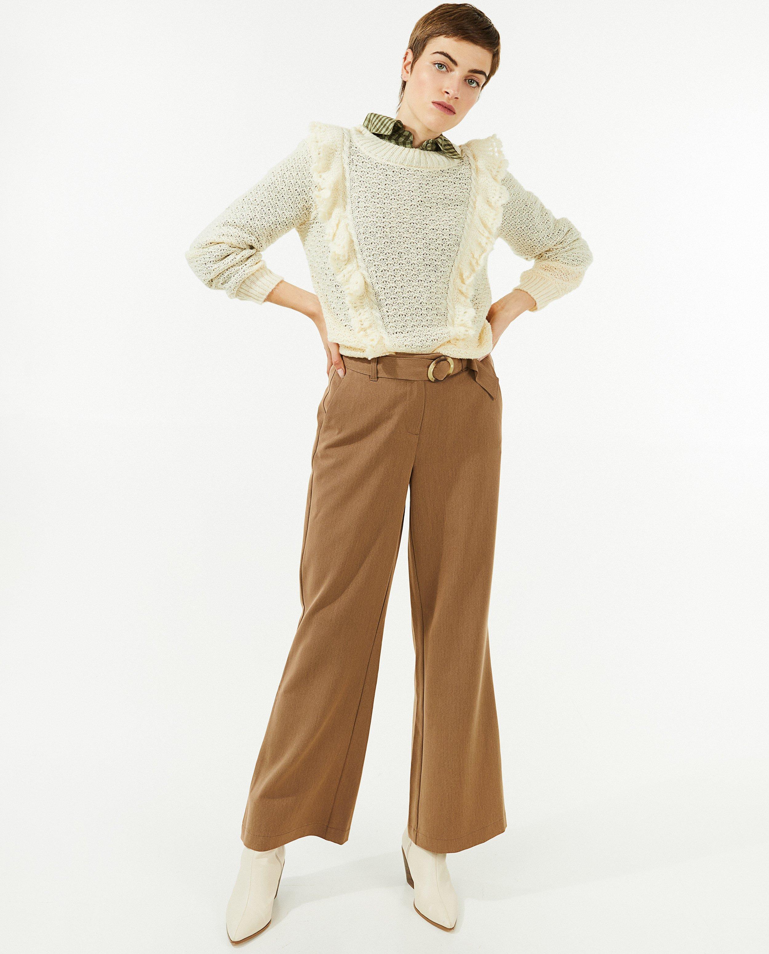 Pantalon brun à pattes d’éléphant - null - Sora
