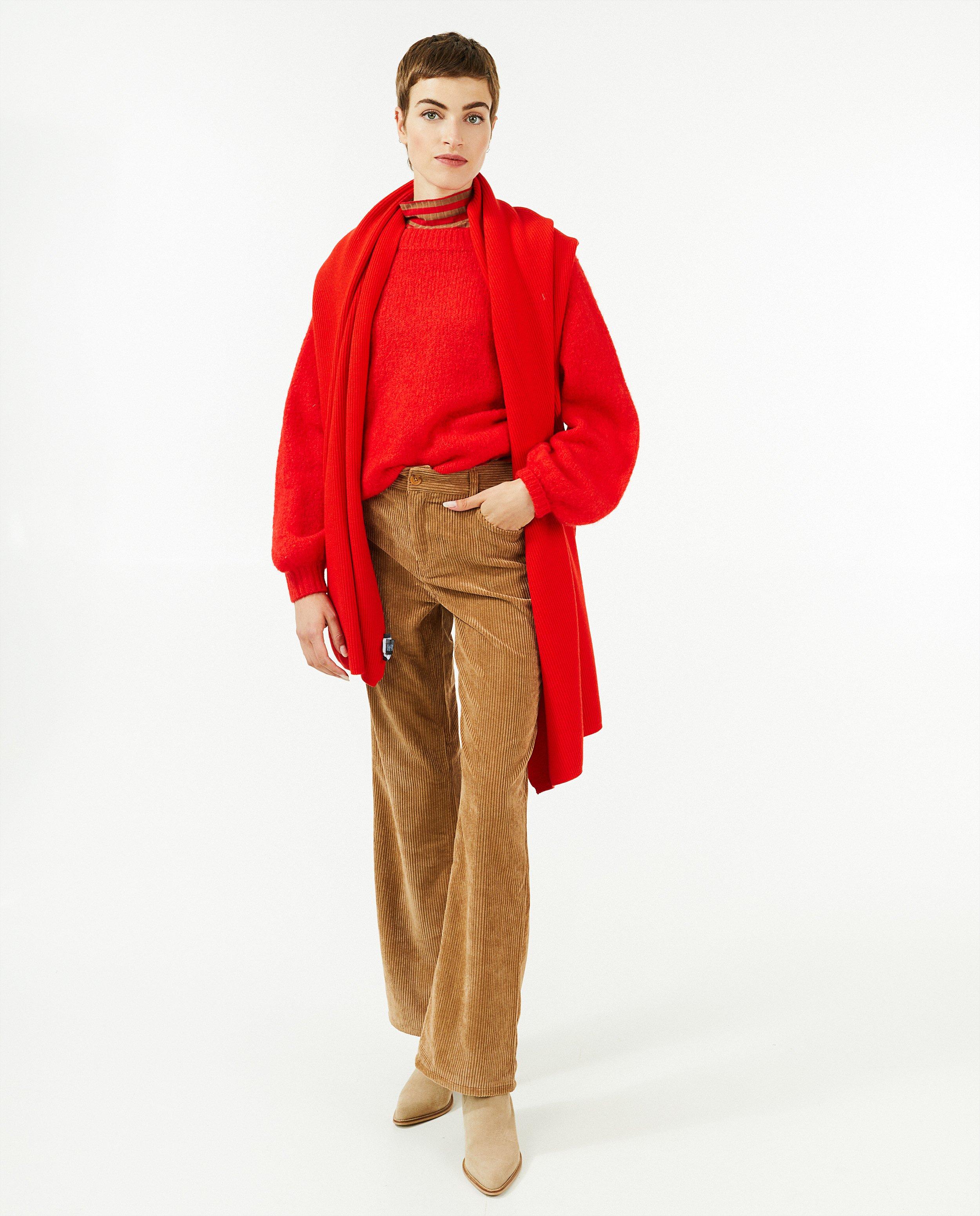 Pantalon en velours côtelé, coupe à jambes larges - null - Sora