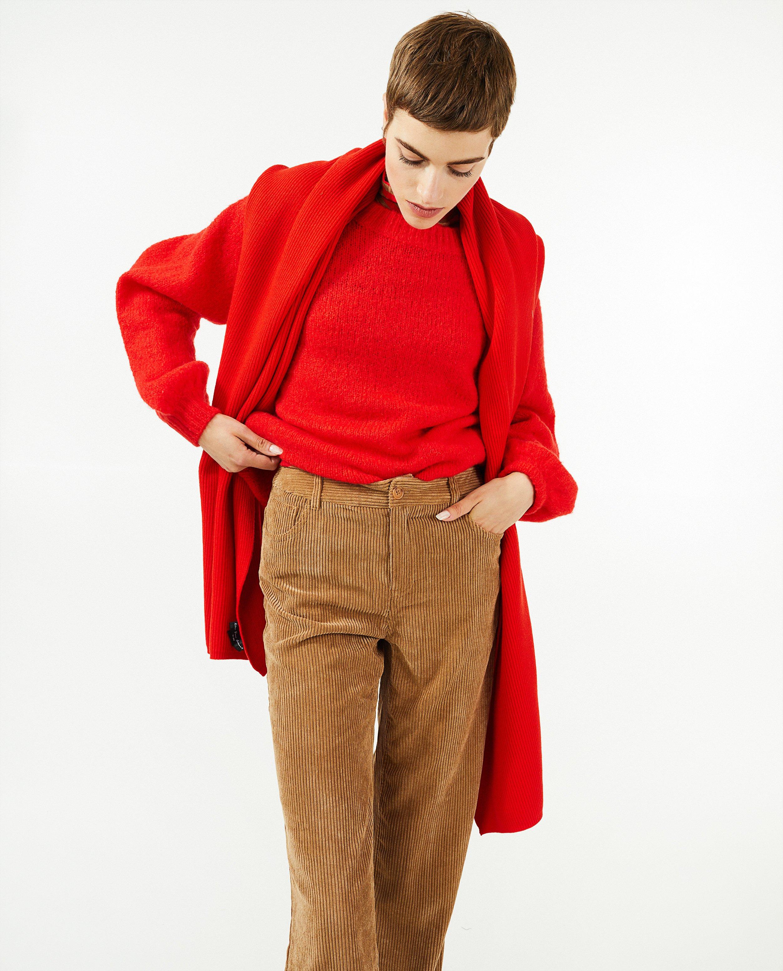 Pantalons - Pantalon en velours côtelé, coupe à jambes larges