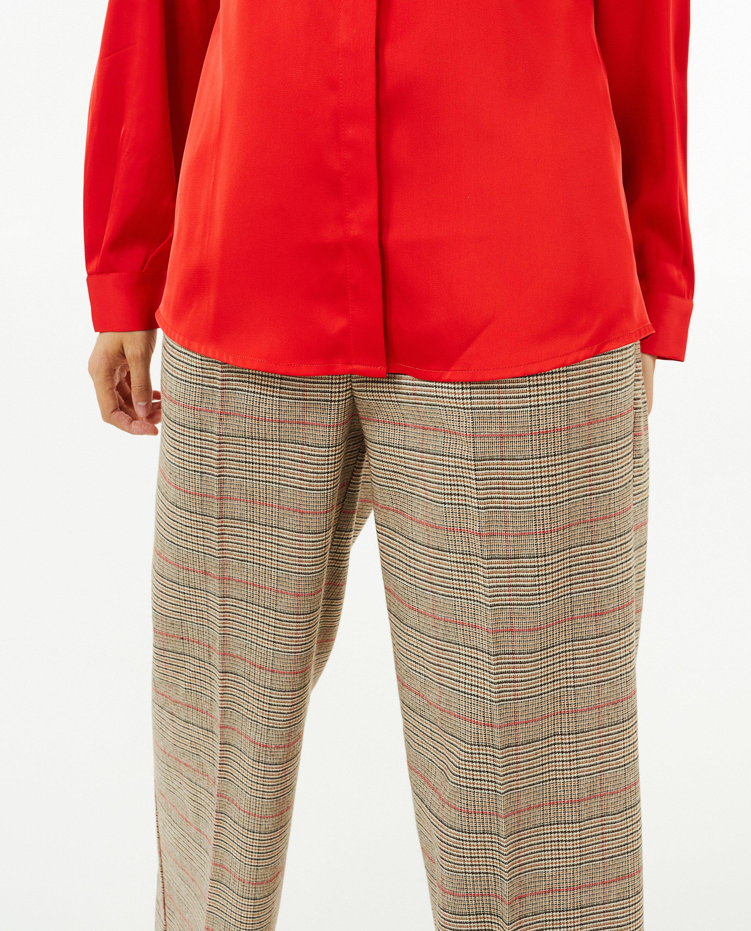 Shorten - Geruite broek, wide leg fit