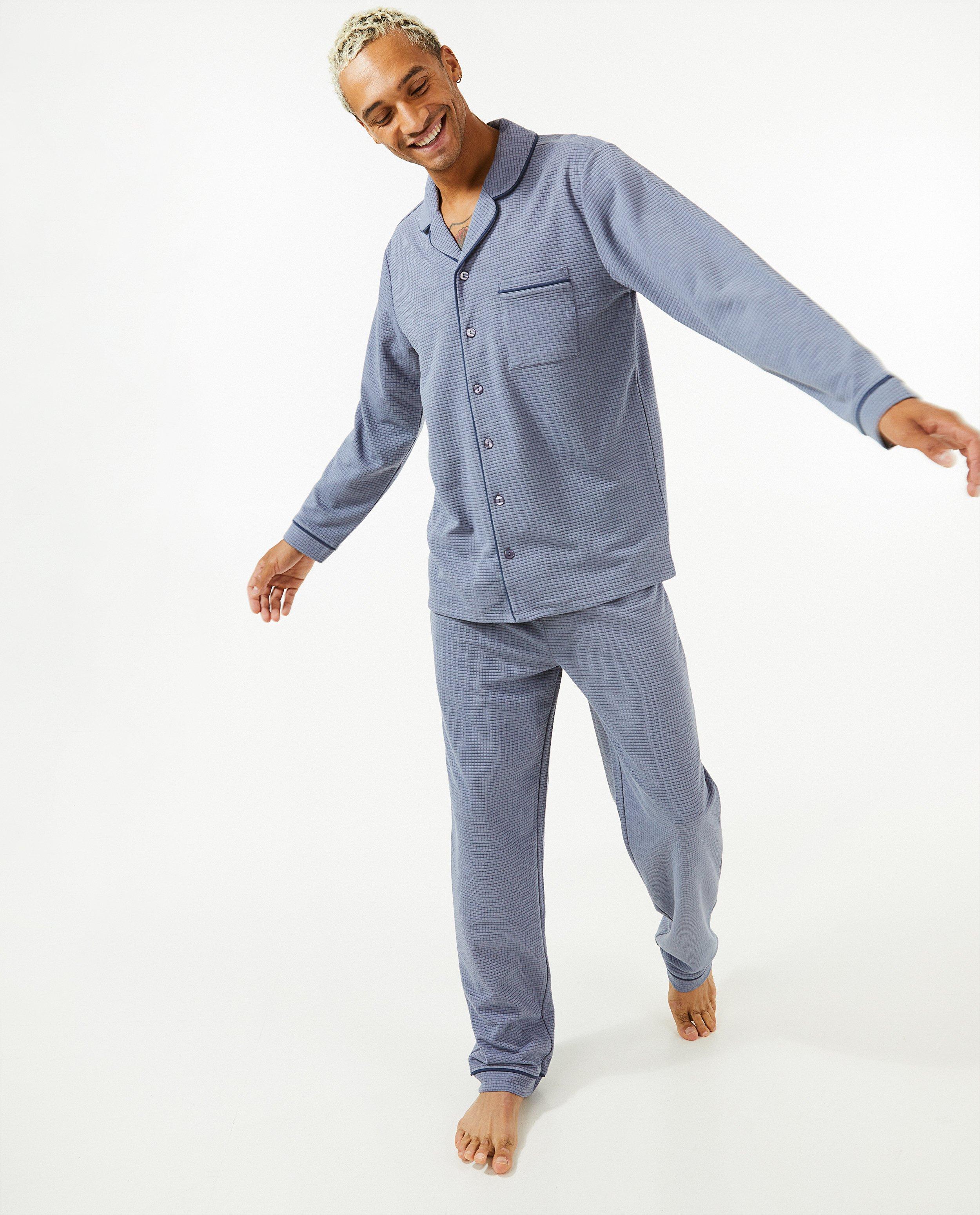 Nachtkleding - Donkerblauwe pyjama, heren
