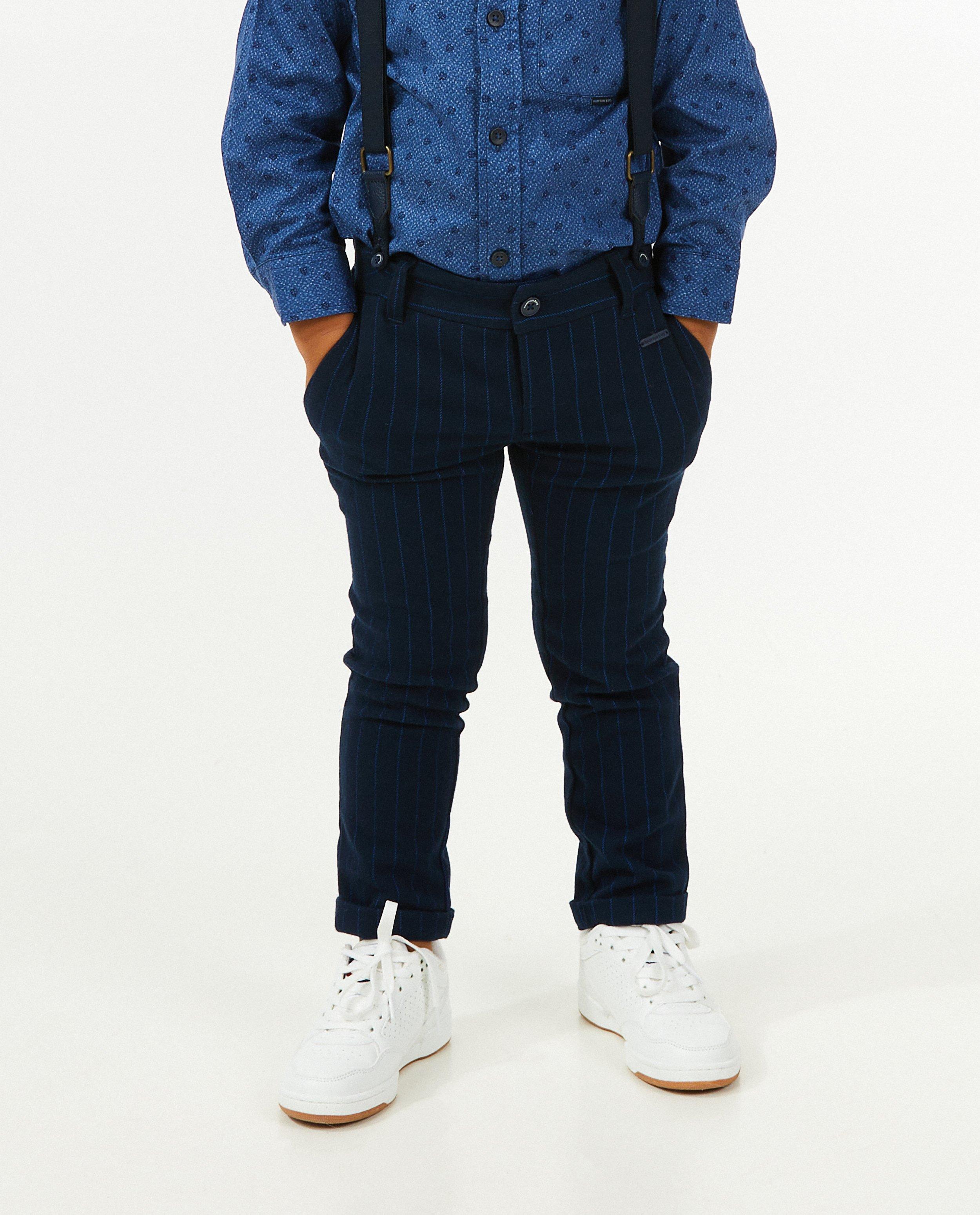Pantalons - Pantalon bleu à rayures