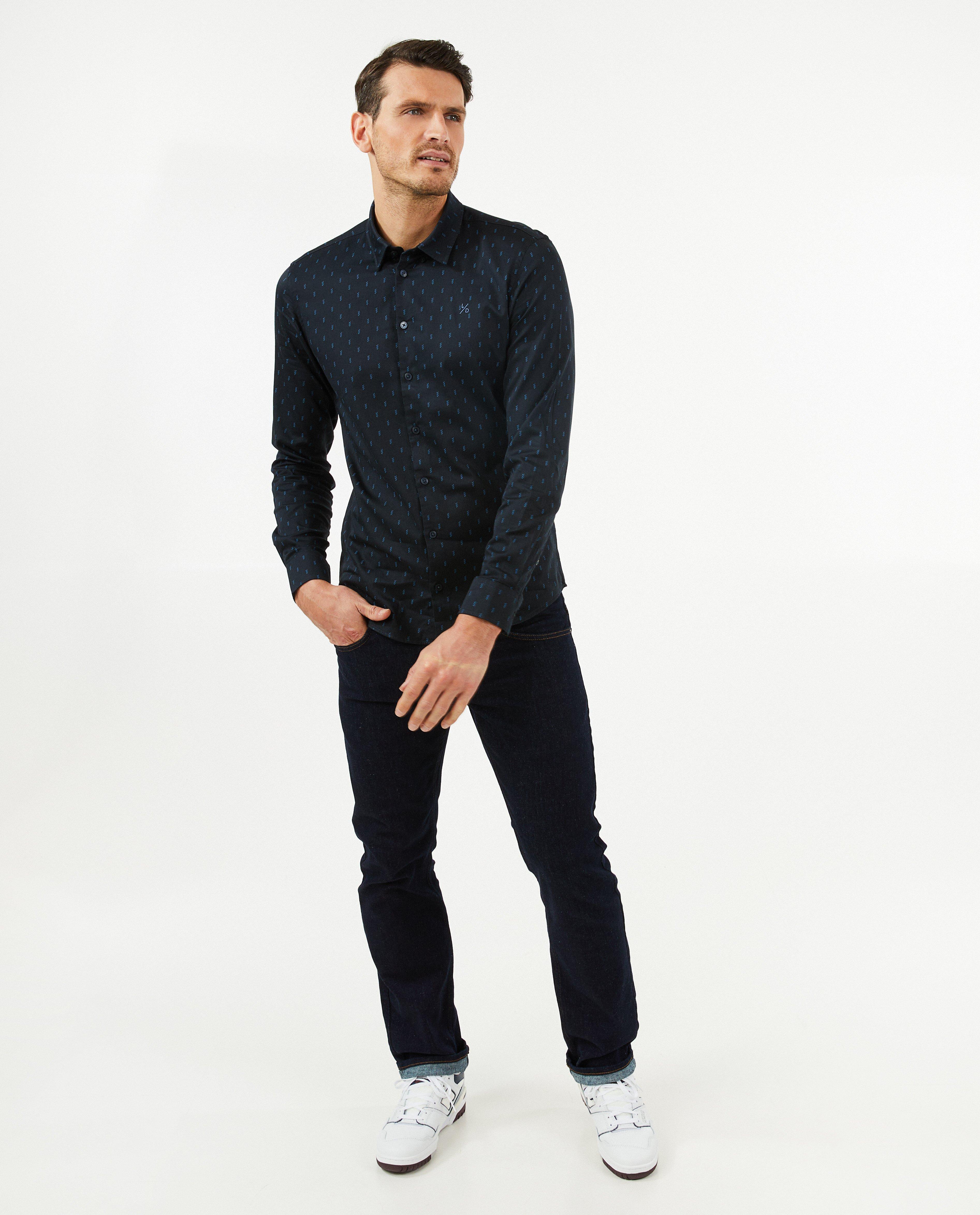 Blauw hemd met print - null - League Danois