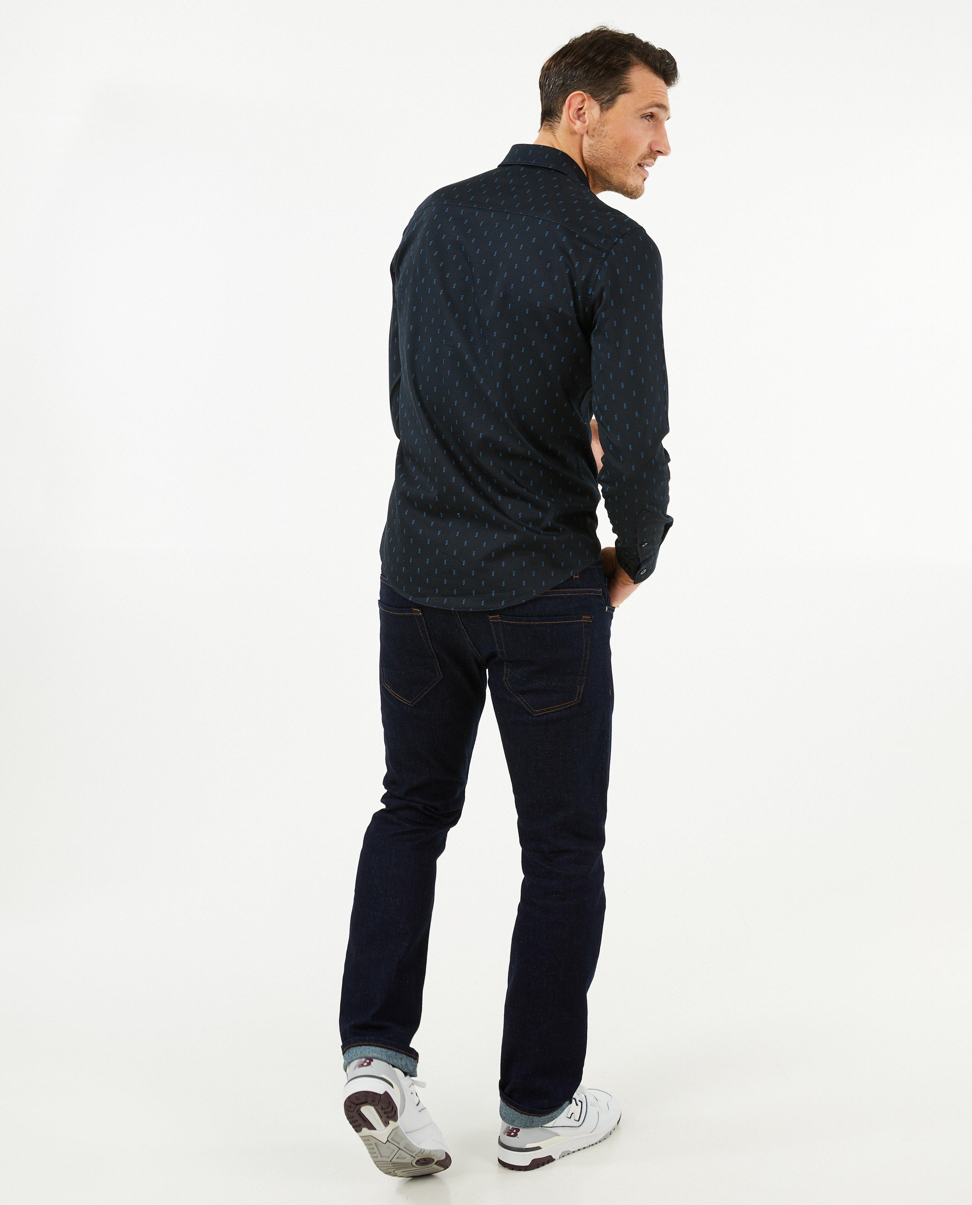 Hemden - Blauw hemd met print