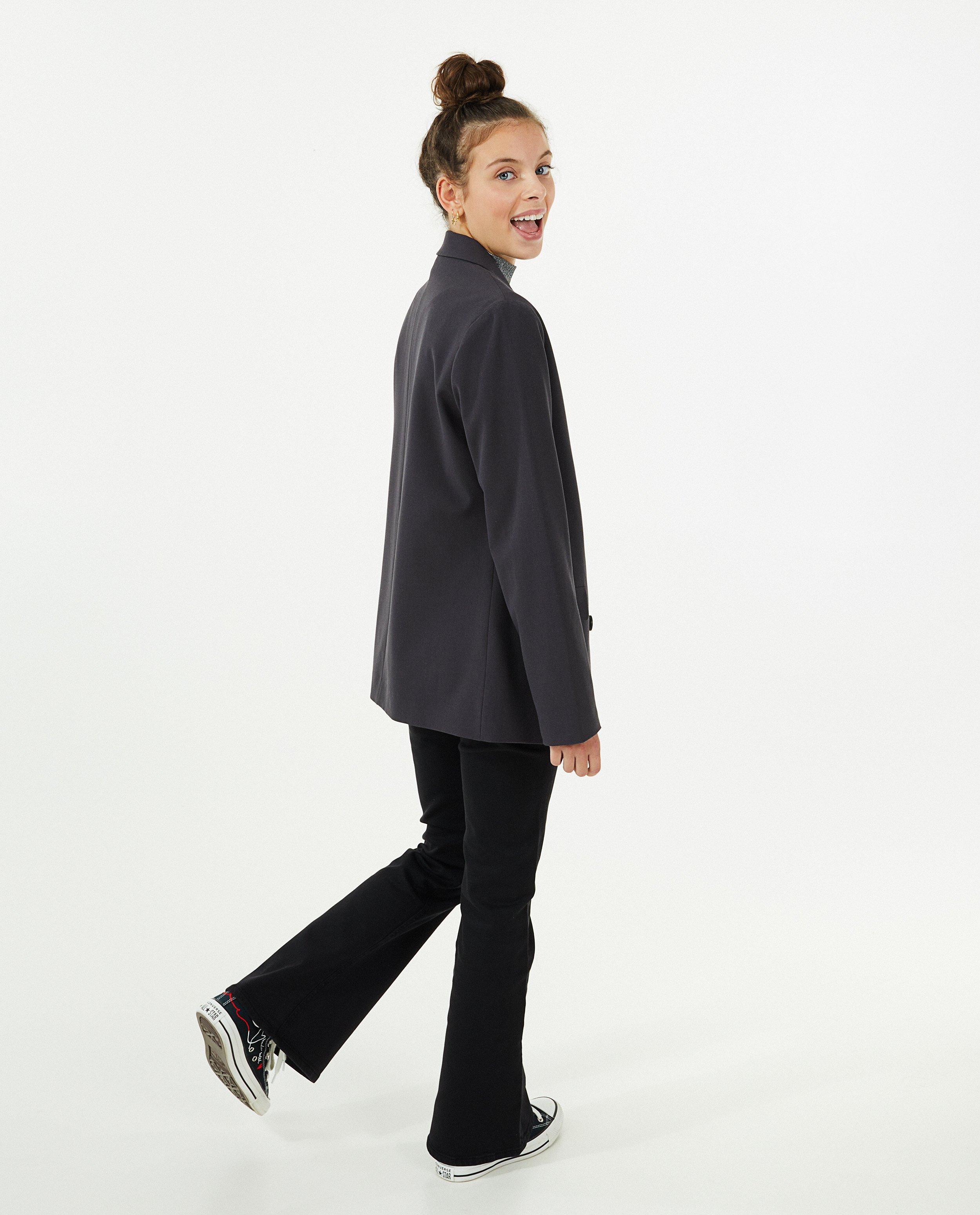 Blazers - Donkergrijze blazer, straight fit