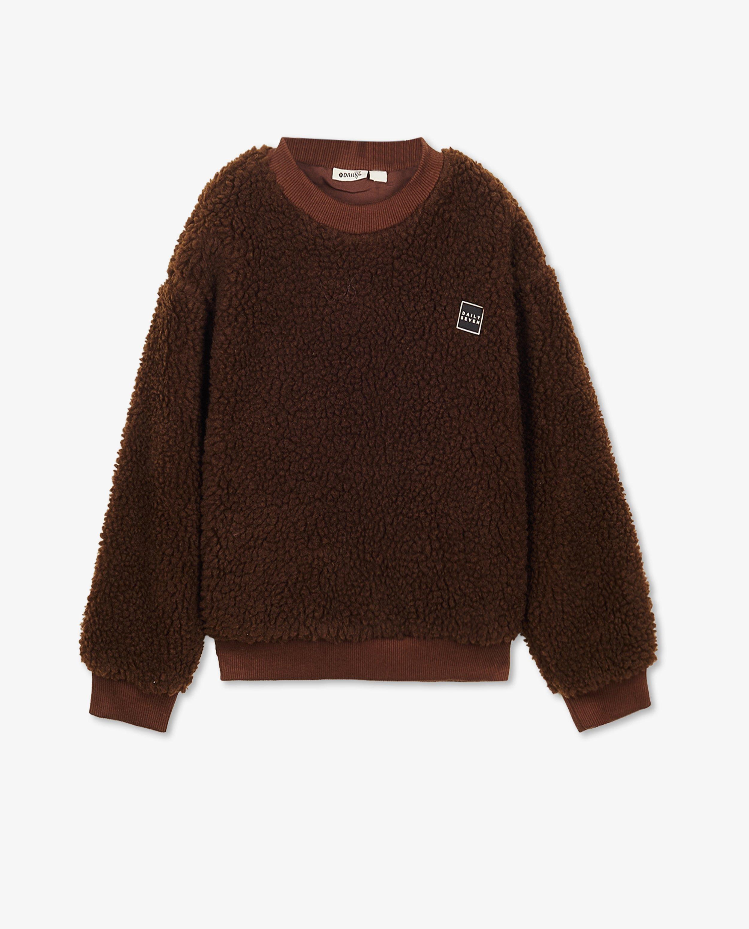 Sweat brun en peluche - null - Daily 7