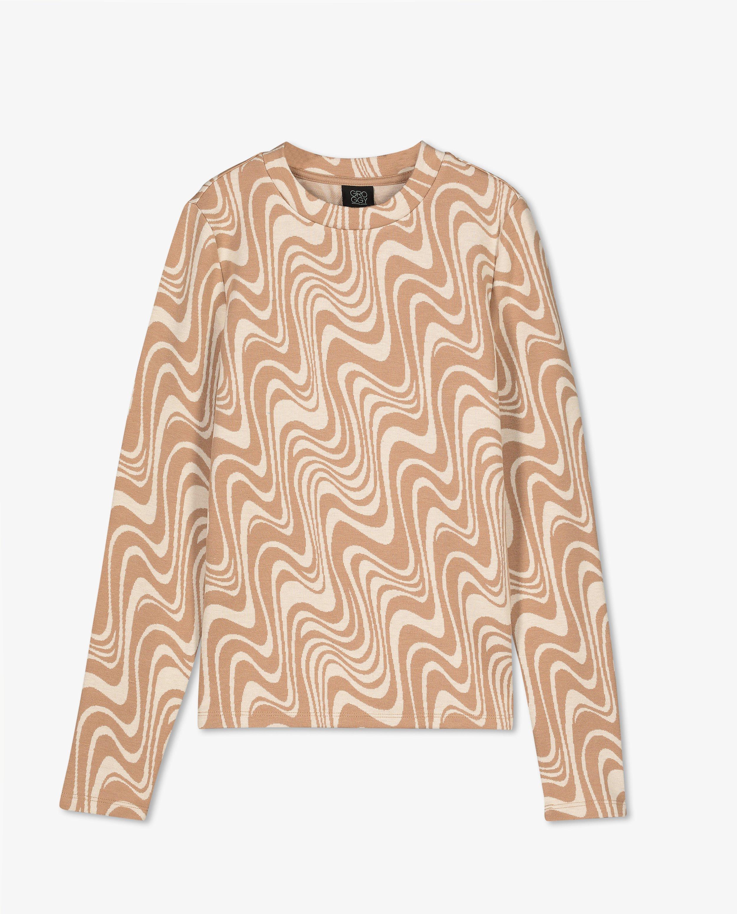 Sweaters - Bruine sweater met print