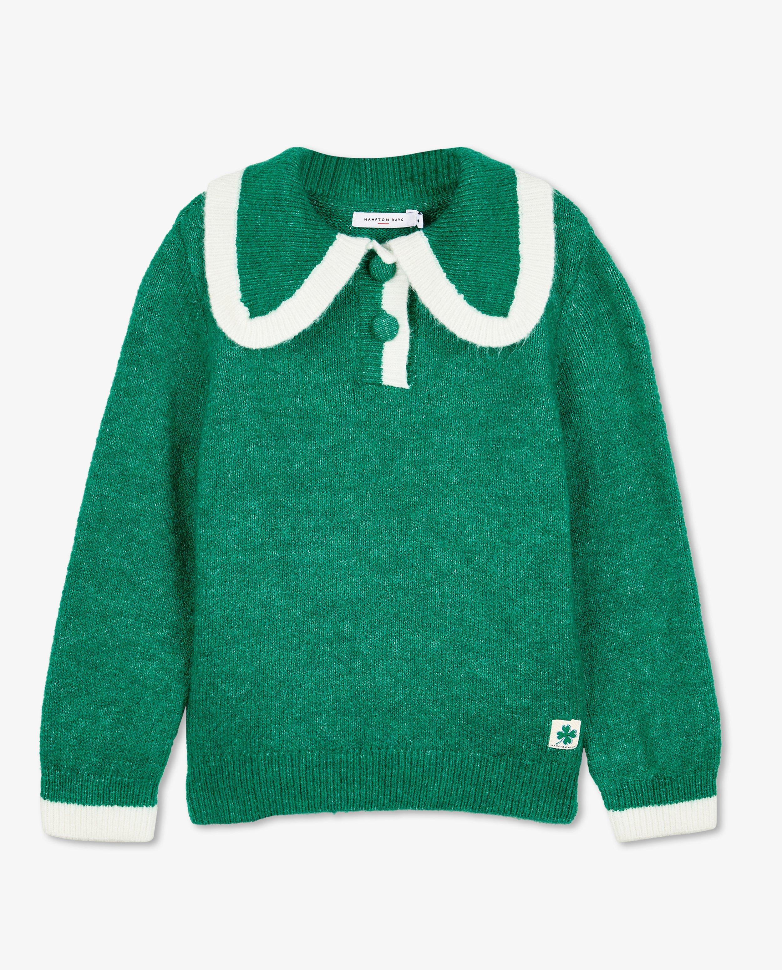 Pulls - Pull vert à col Peter Pan