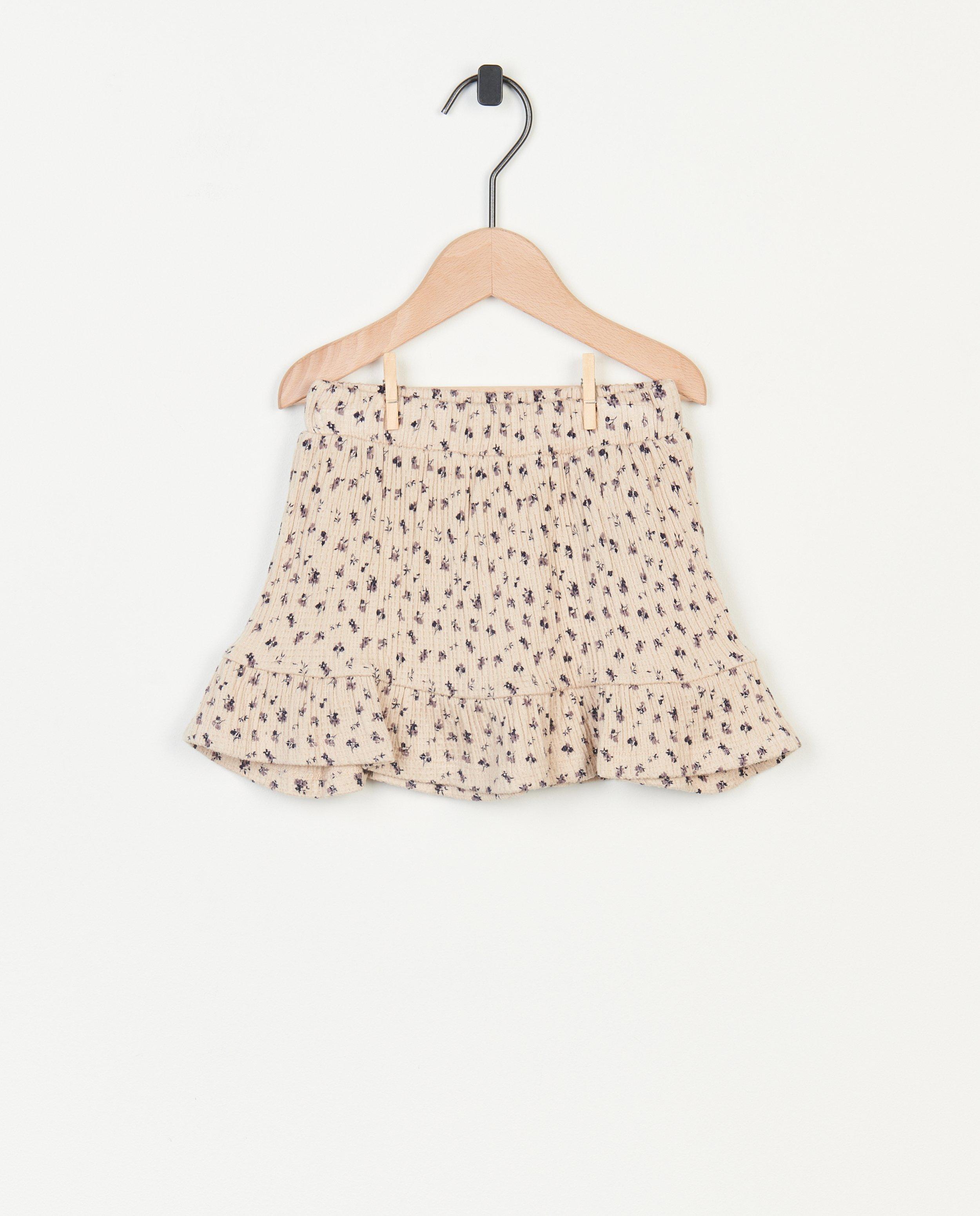 Lichtgrijze rok met print - null - Besties