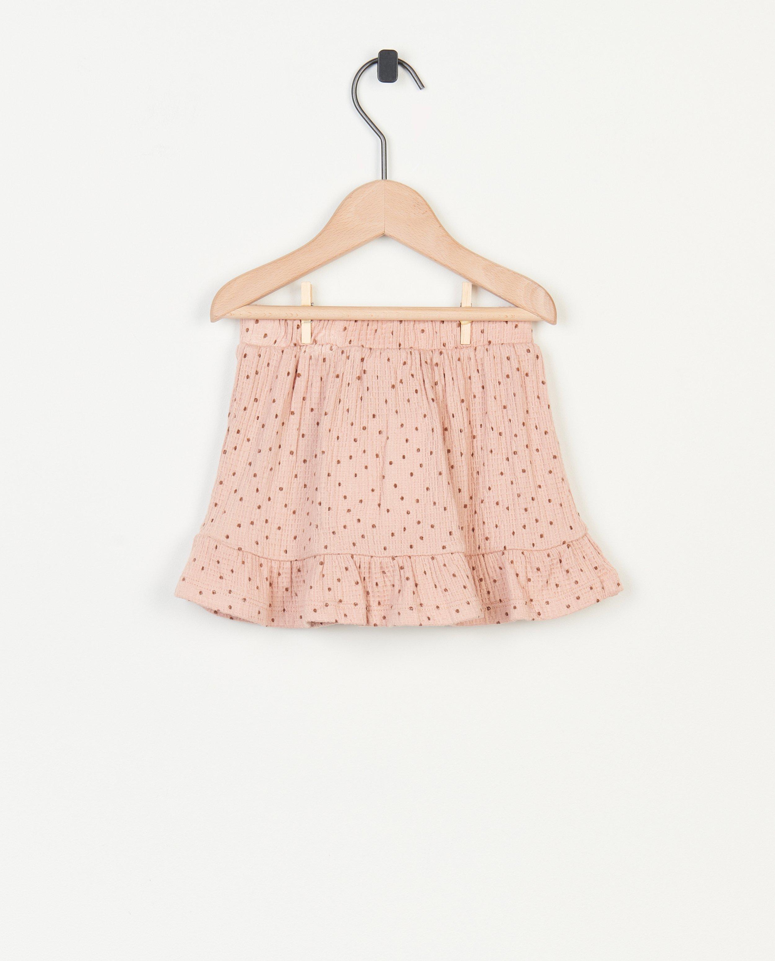 Rokken - Lichtgrijze rok met print