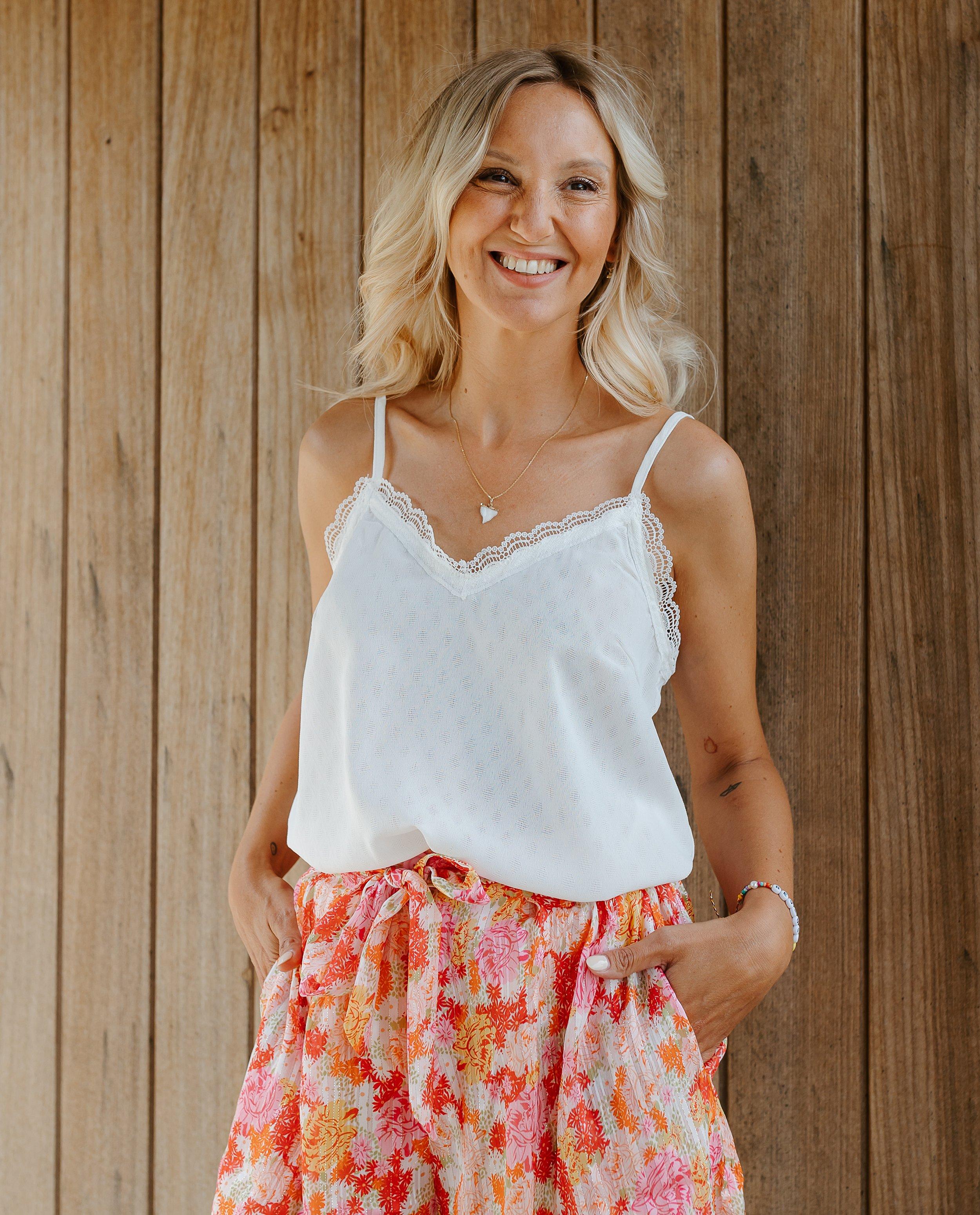 Hemden - Witte blouse met kant