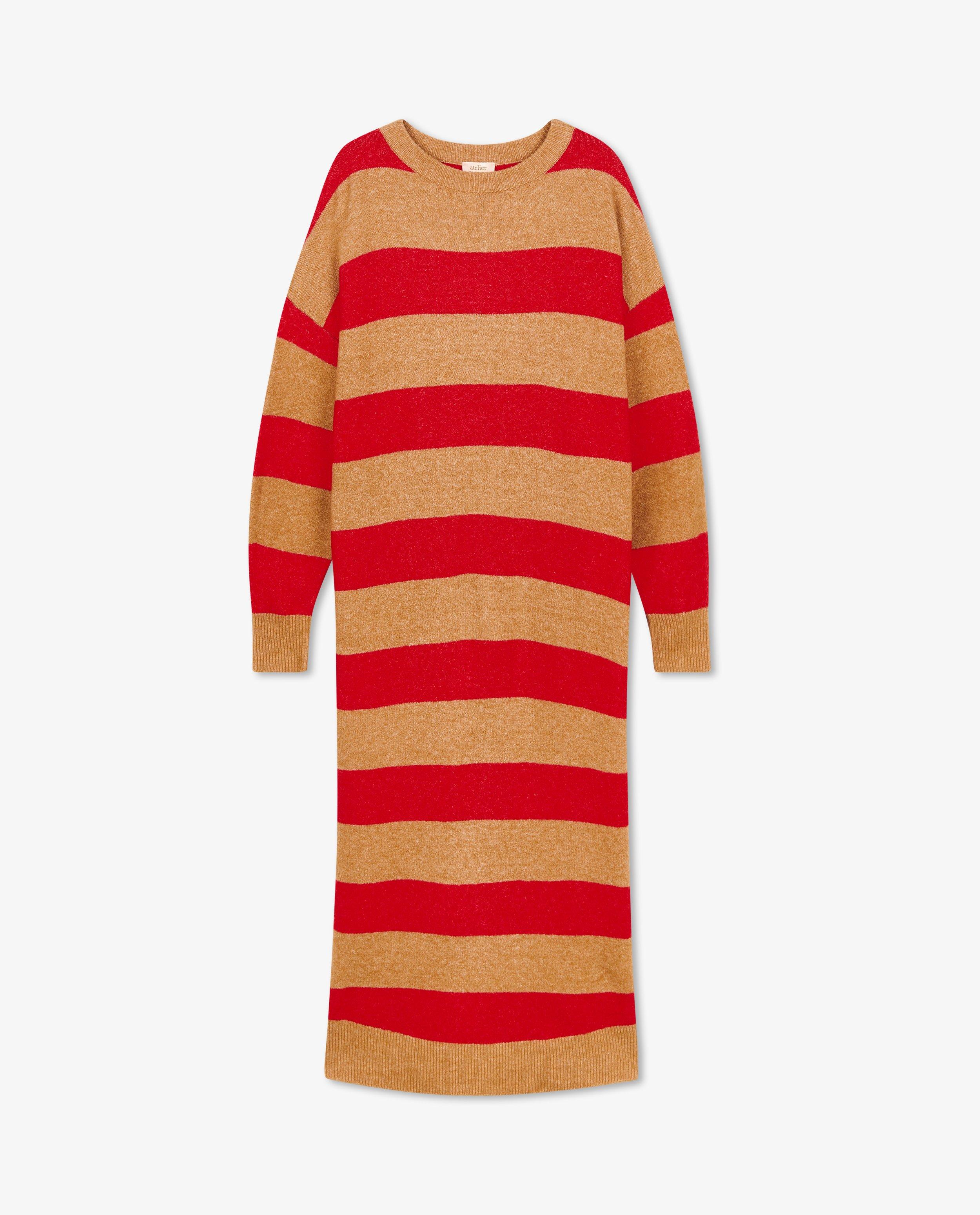 Robes - Robe en tricot à rayures
