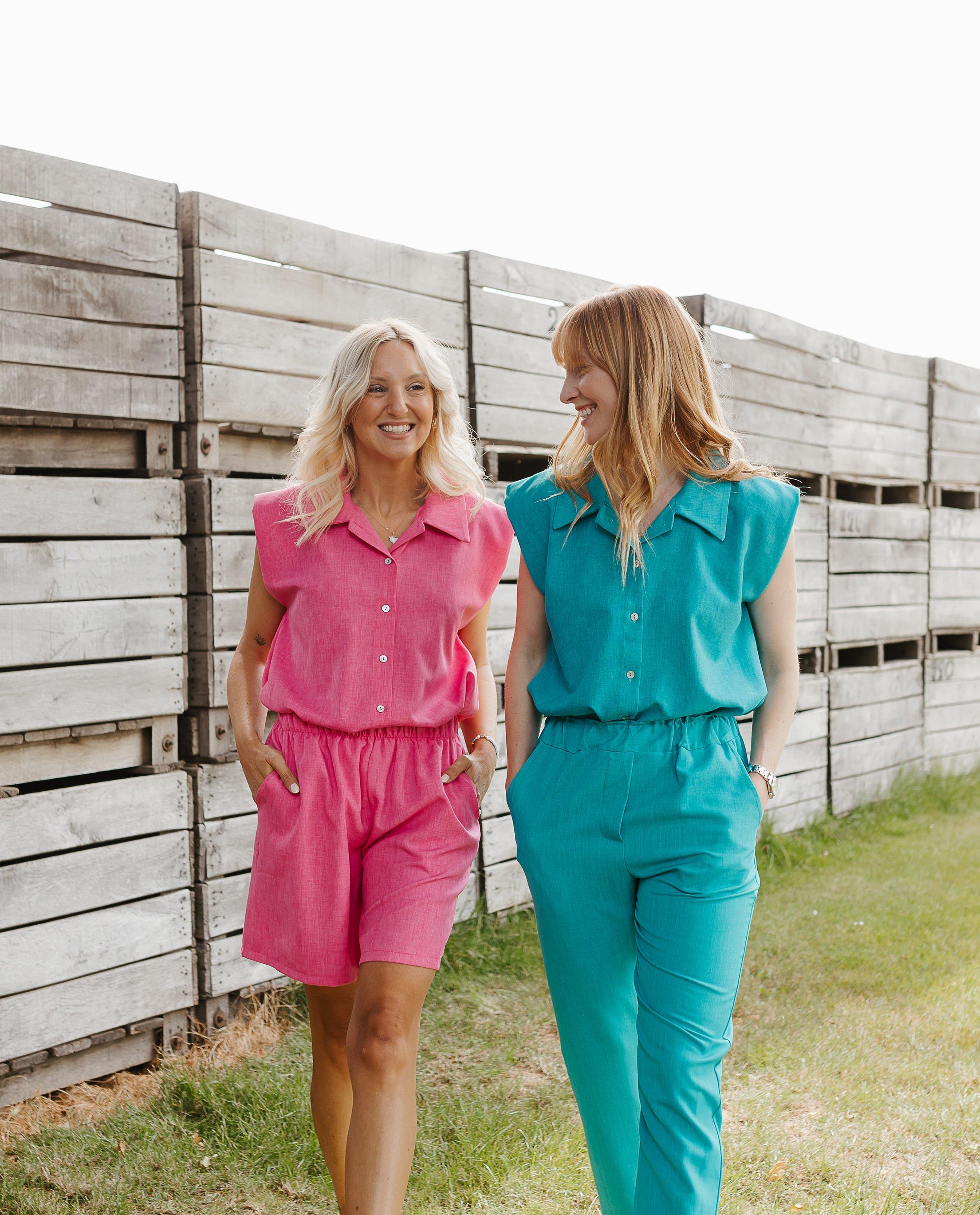 Pantalon turquoise à taille haute - null - Paris