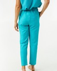 Broeken - Turquoise broek met hoge taille